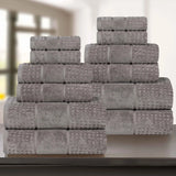 Zero Twist Cotton Waffle Towel Set 12-Piece - Napa - Towel Set by Superior Brand