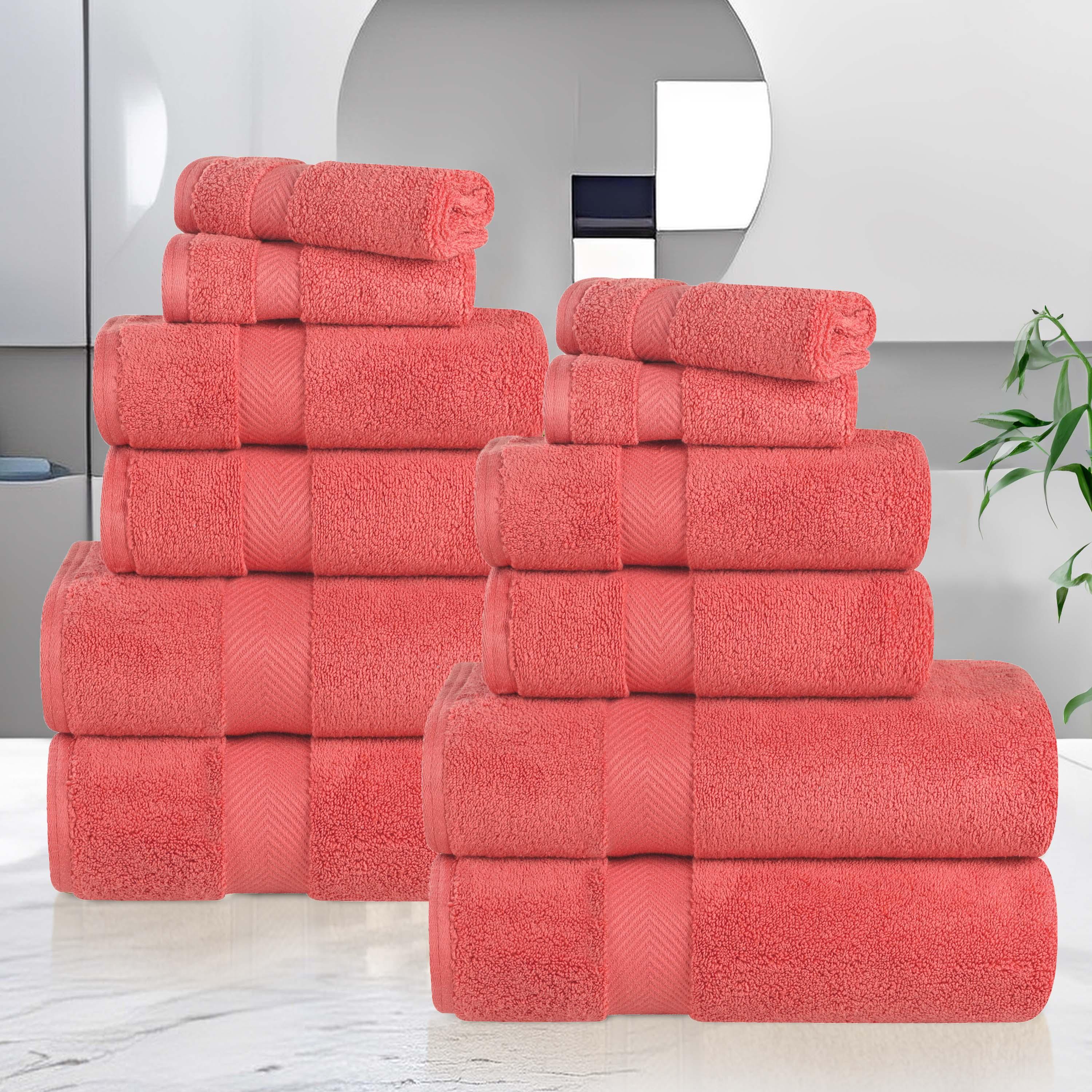 Zero Twist Cotton Ultra-Soft Absorbent Assorted 12 Piece Towel Set - Towel Set by Superior Brand