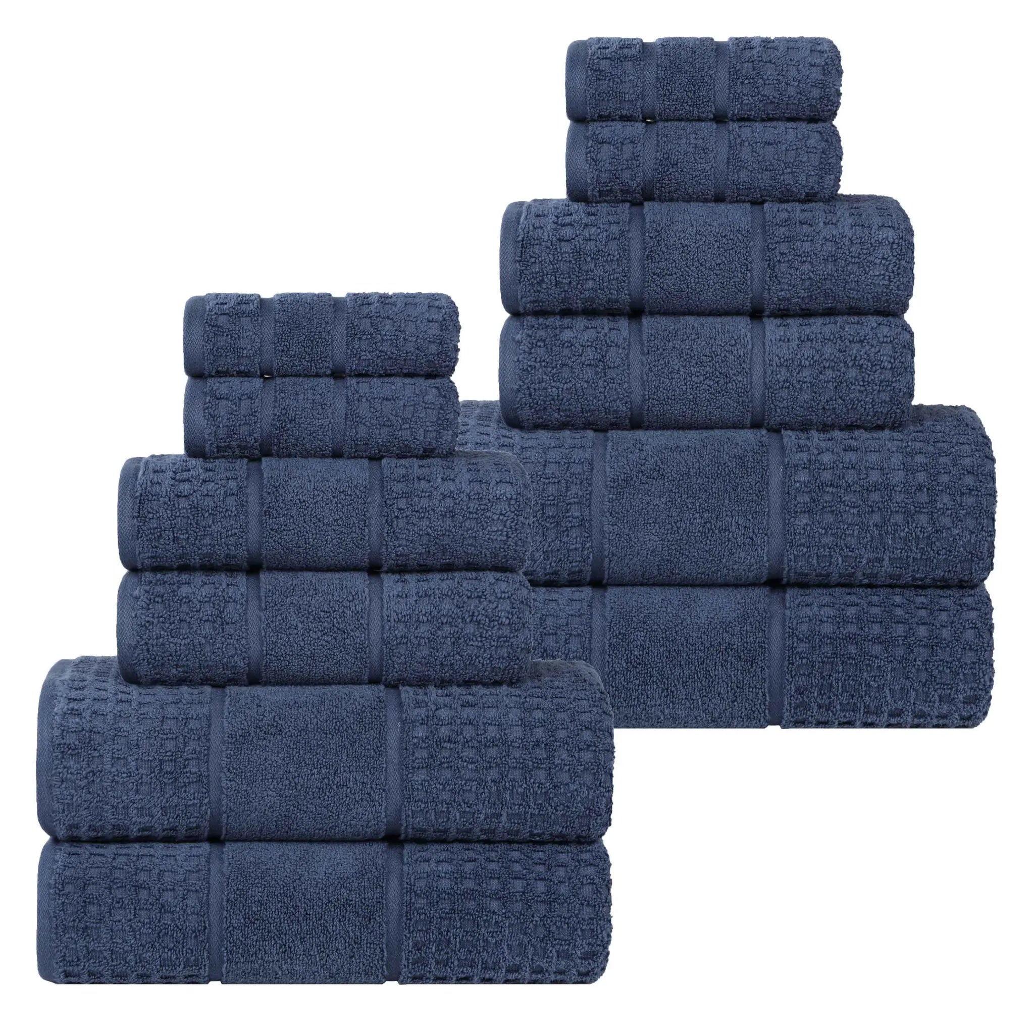 Zero Twist Cotton Waffle Towel Set 12-Piece - Napa - Towel Set by Superior Brand