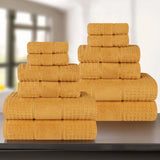Zero Twist Cotton Waffle Towel Set 12-Piece - Napa - Towel Set by Superior Brand