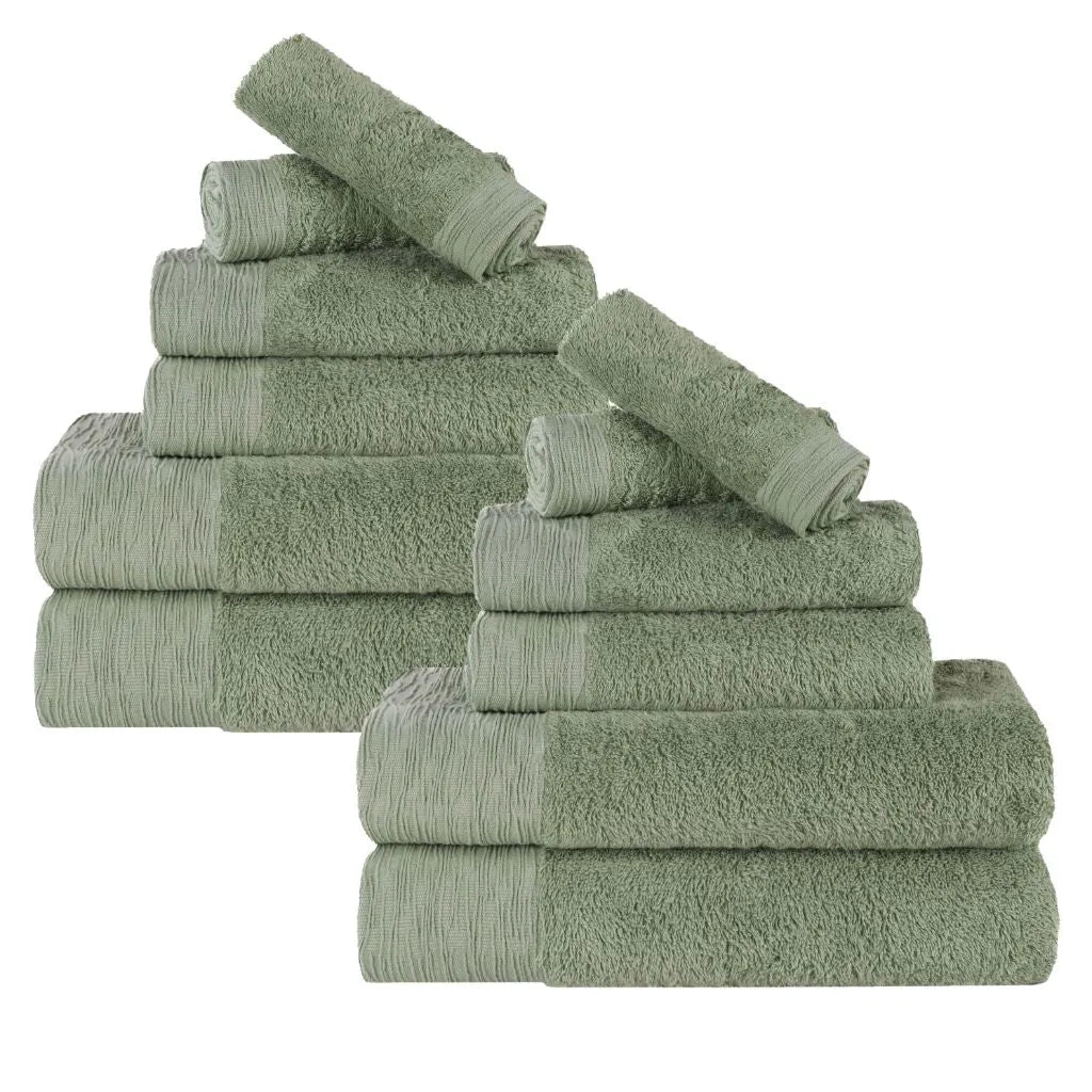Rayon from Bamboo Eco-Friendly Fluffy Soft Solid 12 Piece Towel Set - Towel Set by Superior Brand