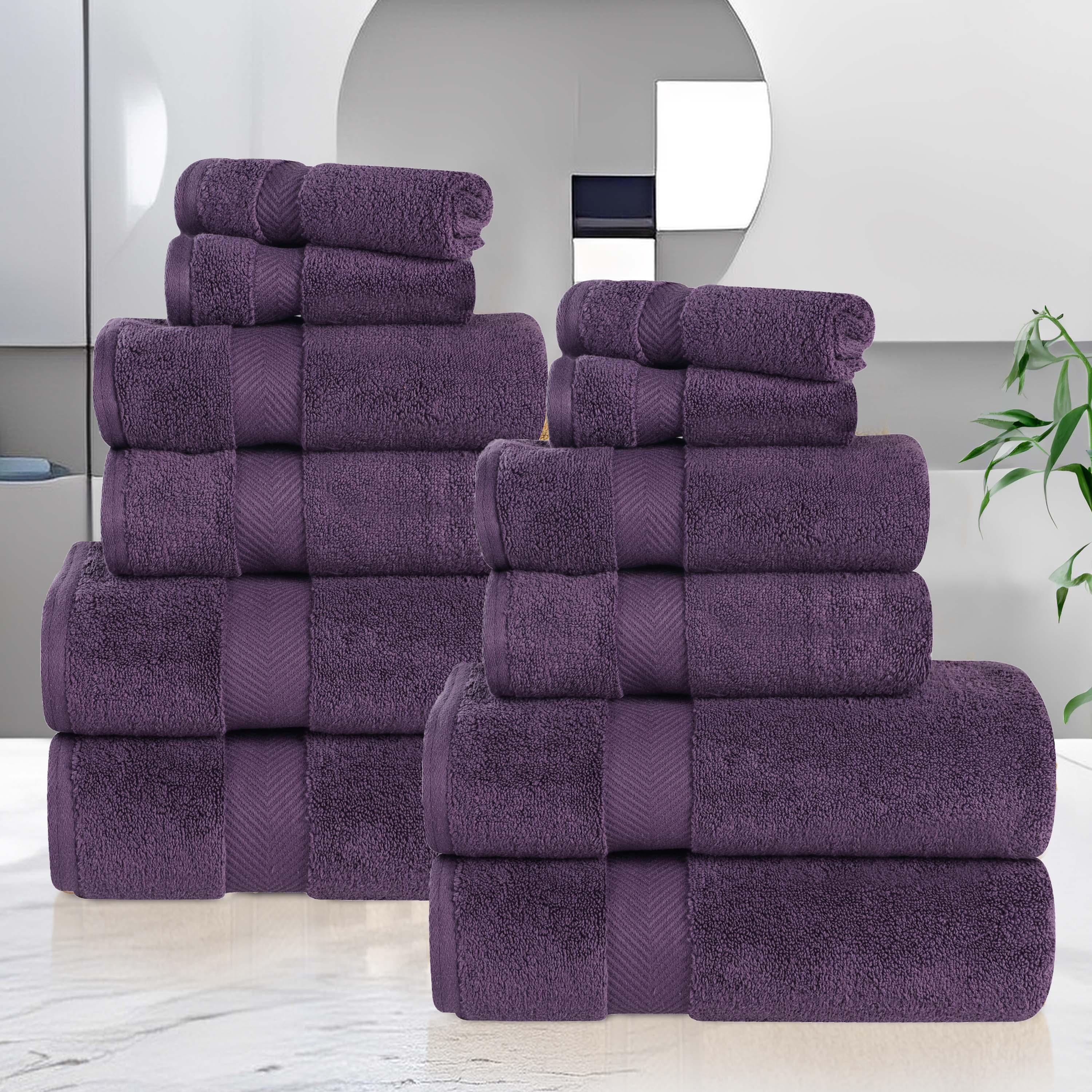 Zero Twist Cotton Ultra-Soft Absorbent Assorted 12 Piece Towel Set - Towel Set by Superior Brand