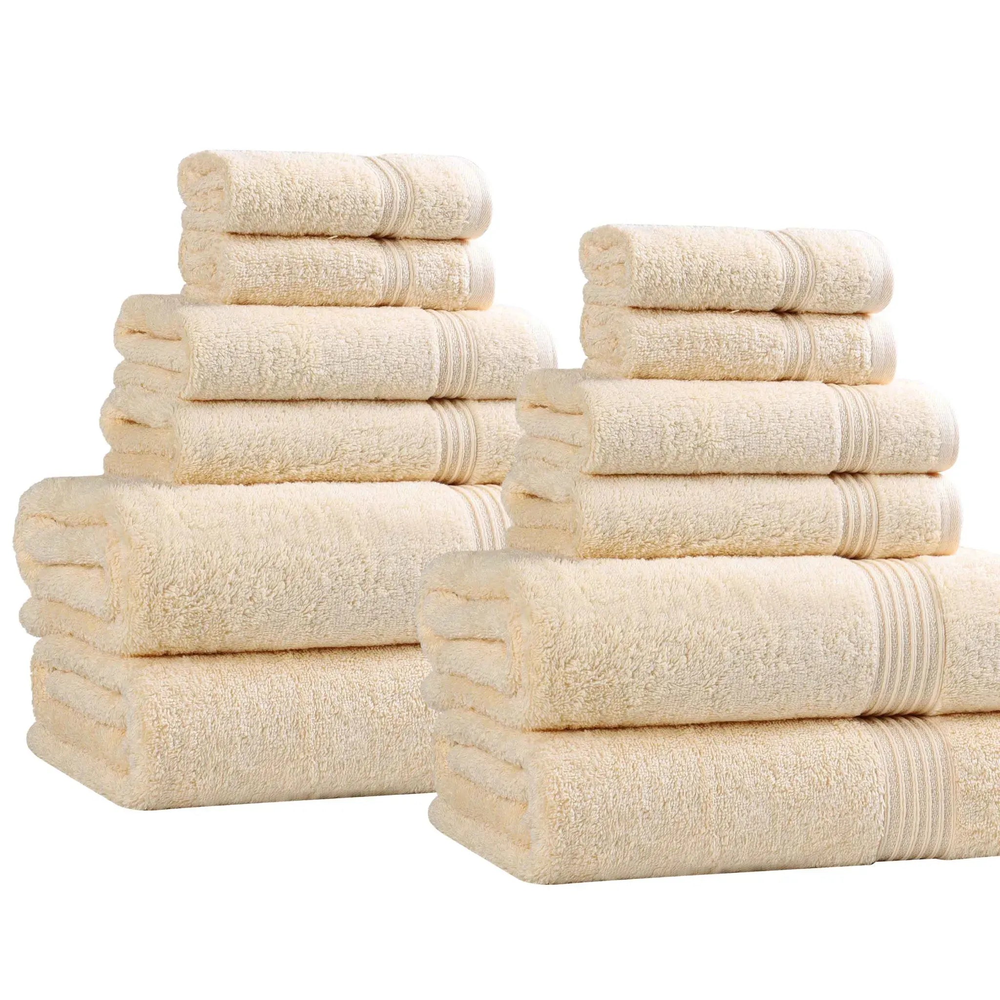 Egyptian Cotton Heritage Plush Towel Set 12 Piece - Egyptian Cotton Towel Set by Superior Brand