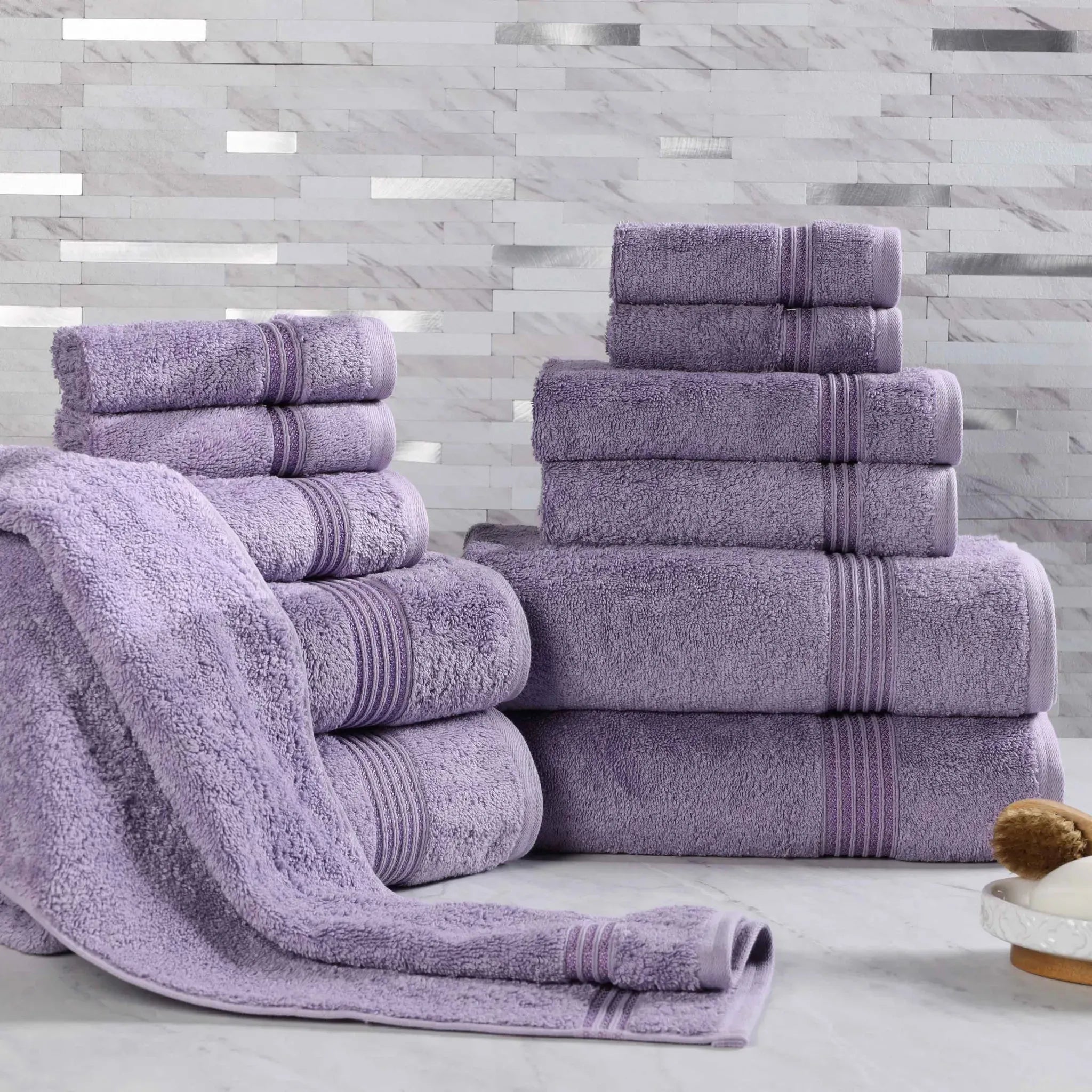 Egyptian Cotton Heritage Plush Towel Set 12 Piece - Egyptian Cotton Towel Set by Superior Brand