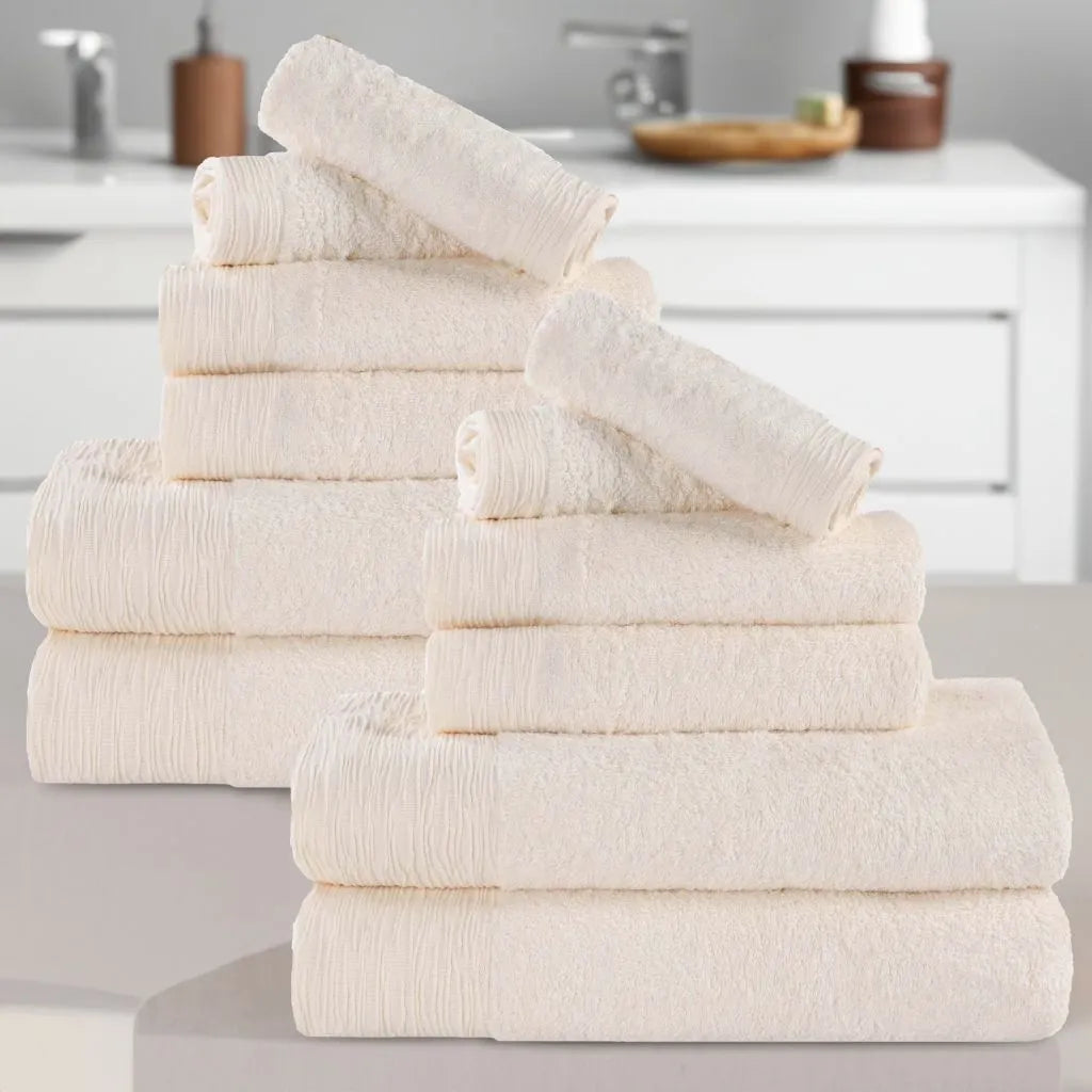 Rayon from Bamboo Eco-Friendly Fluffy Soft Solid 12 Piece Towel Set - Towel Set by Superior Brand