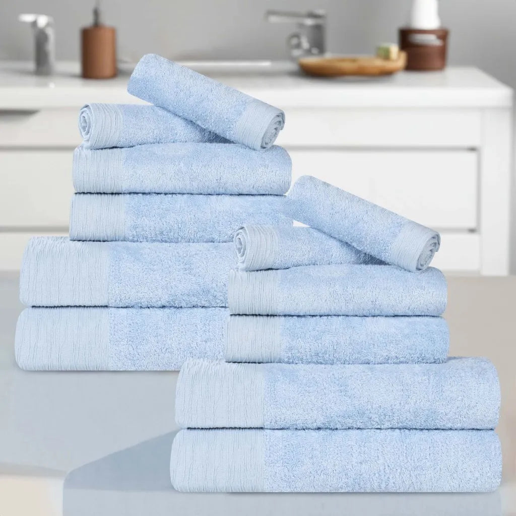 Rayon from Bamboo Eco-Friendly Fluffy Soft Solid 12 Piece Towel Set - Towel Set by Superior Brand
