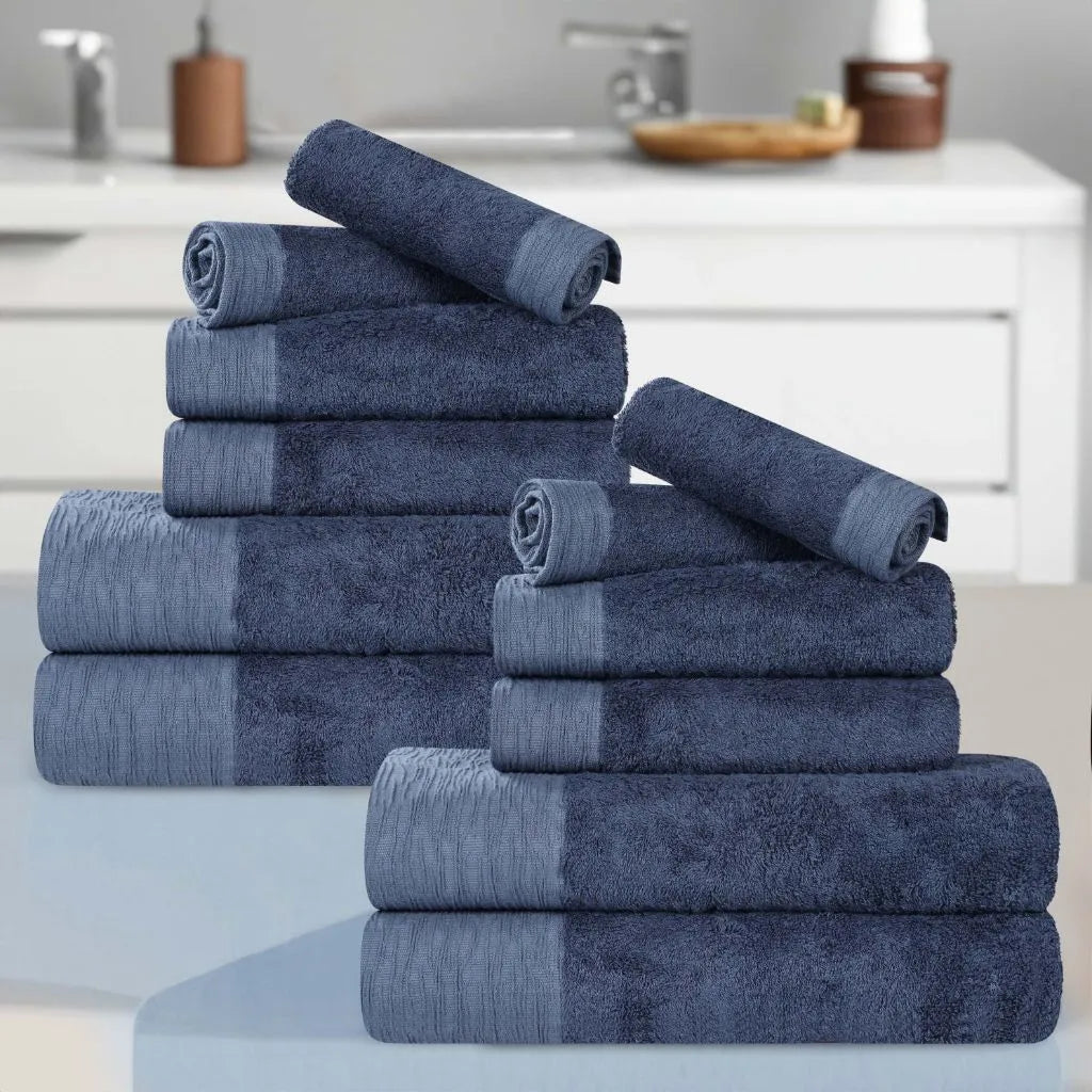 Rayon from Bamboo Eco-Friendly Fluffy Soft Solid 12 Piece Towel Set - Towel Set by Superior Brand