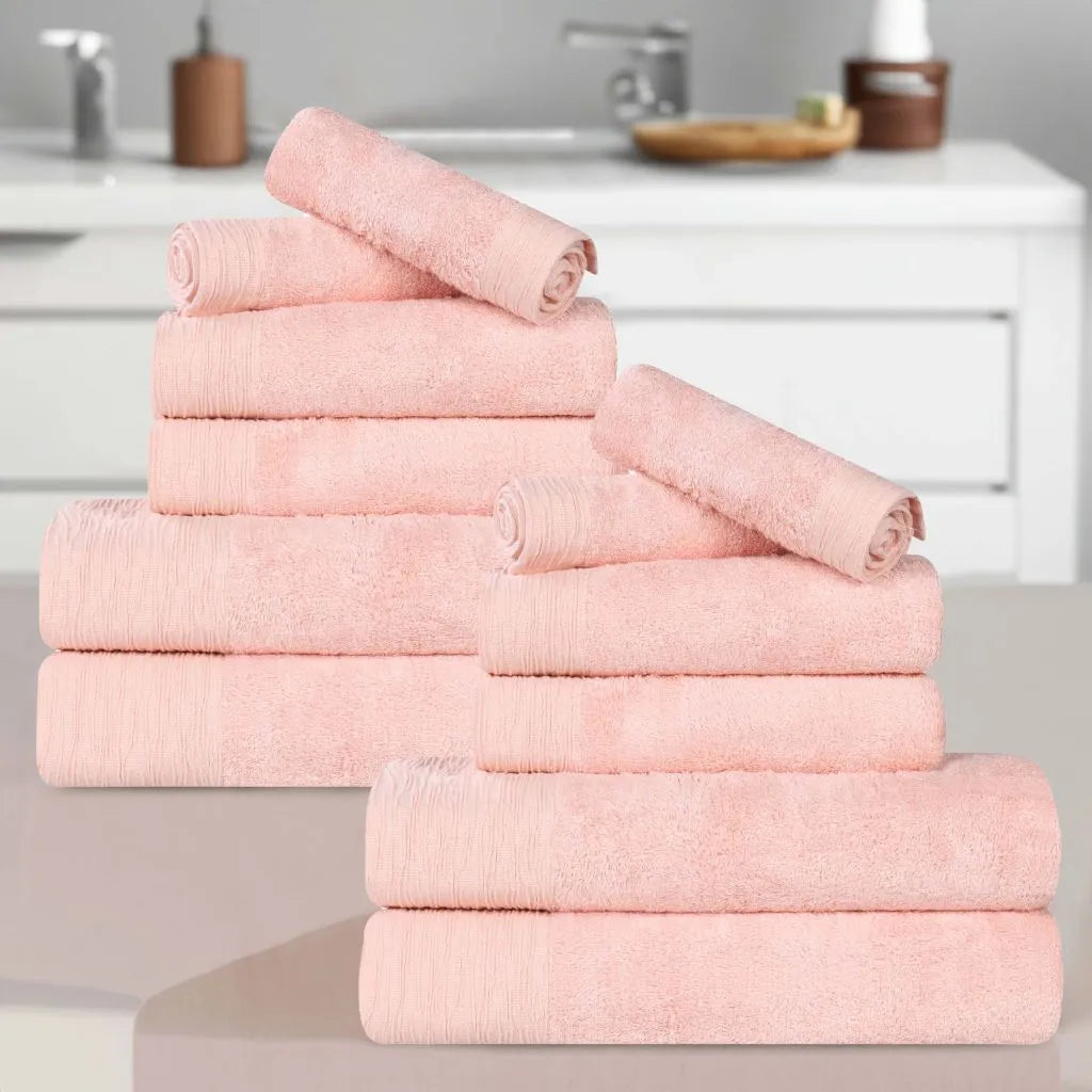 Rayon from Bamboo Eco-Friendly Fluffy Soft Solid 12 Piece Towel Set - Towel Set by Superior Brand