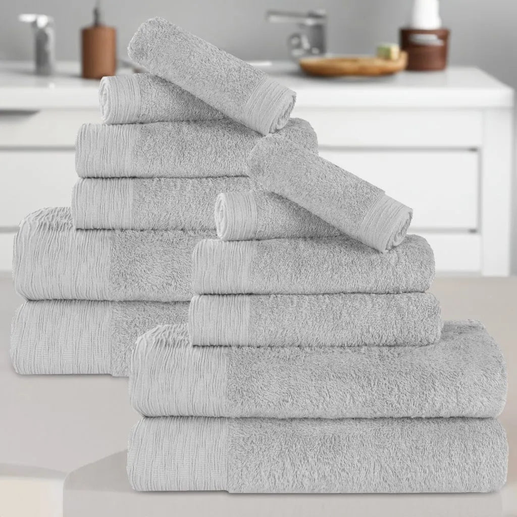 Rayon from Bamboo Eco-Friendly Fluffy Soft Solid 12 Piece Towel Set - Towel Set by Superior Brand