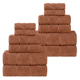 Zero Twist Cotton Waffle Towel Set 12-Piece - Napa