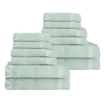 Rolla Cotton Geometric Jacquard Plush Soft Absorbent 12 Piece Towel Set - Towel Set by Superior Brand