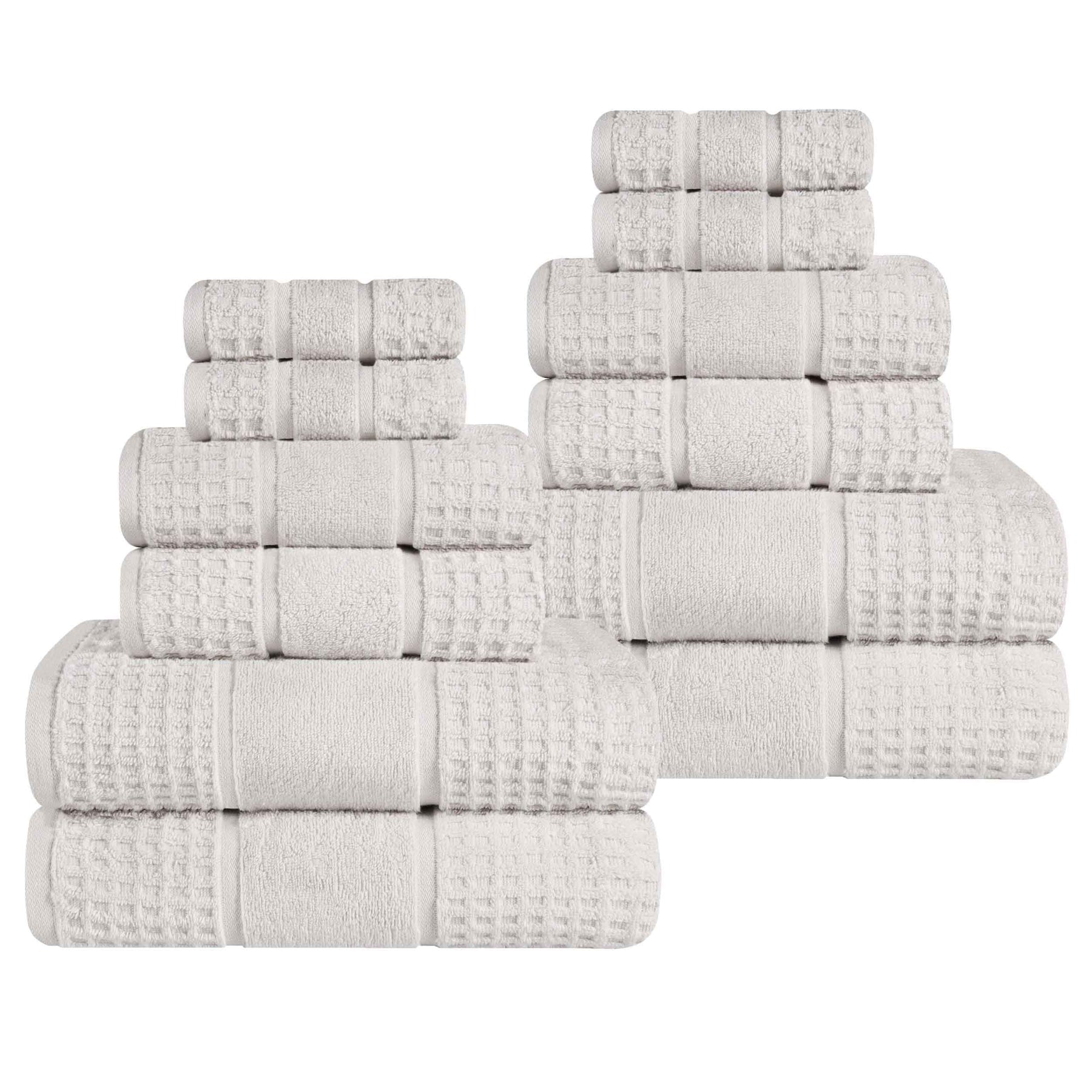 Superior Zero Twist Cotton Waffle Honeycomb Plush Hand Towel Set of 6
