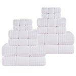 Zero Twist Cotton Waffle Towel Set 12-Piece - Napa - Towel Set by Superior Brand