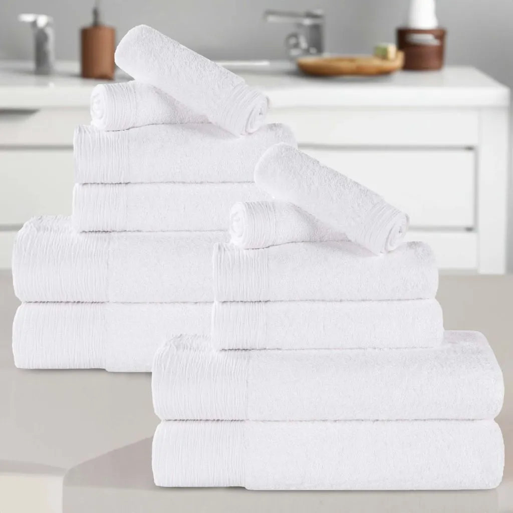 Rayon from Bamboo Eco-Friendly Fluffy Soft Solid 12 Piece Towel Set - Towel Set by Superior Brand