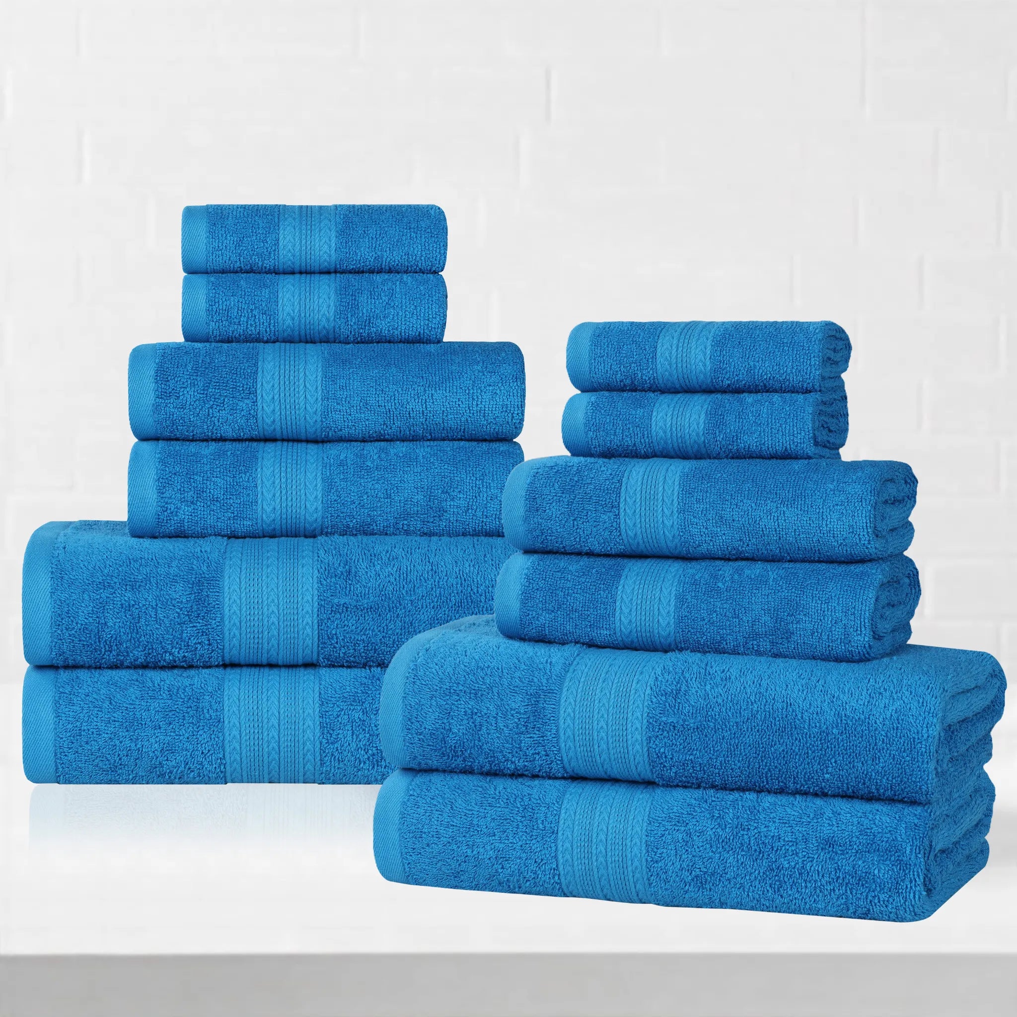 Eco-Friendly Ring-Spun Cotton 12-Piece Towel Set - Towel Set by Superior Brand