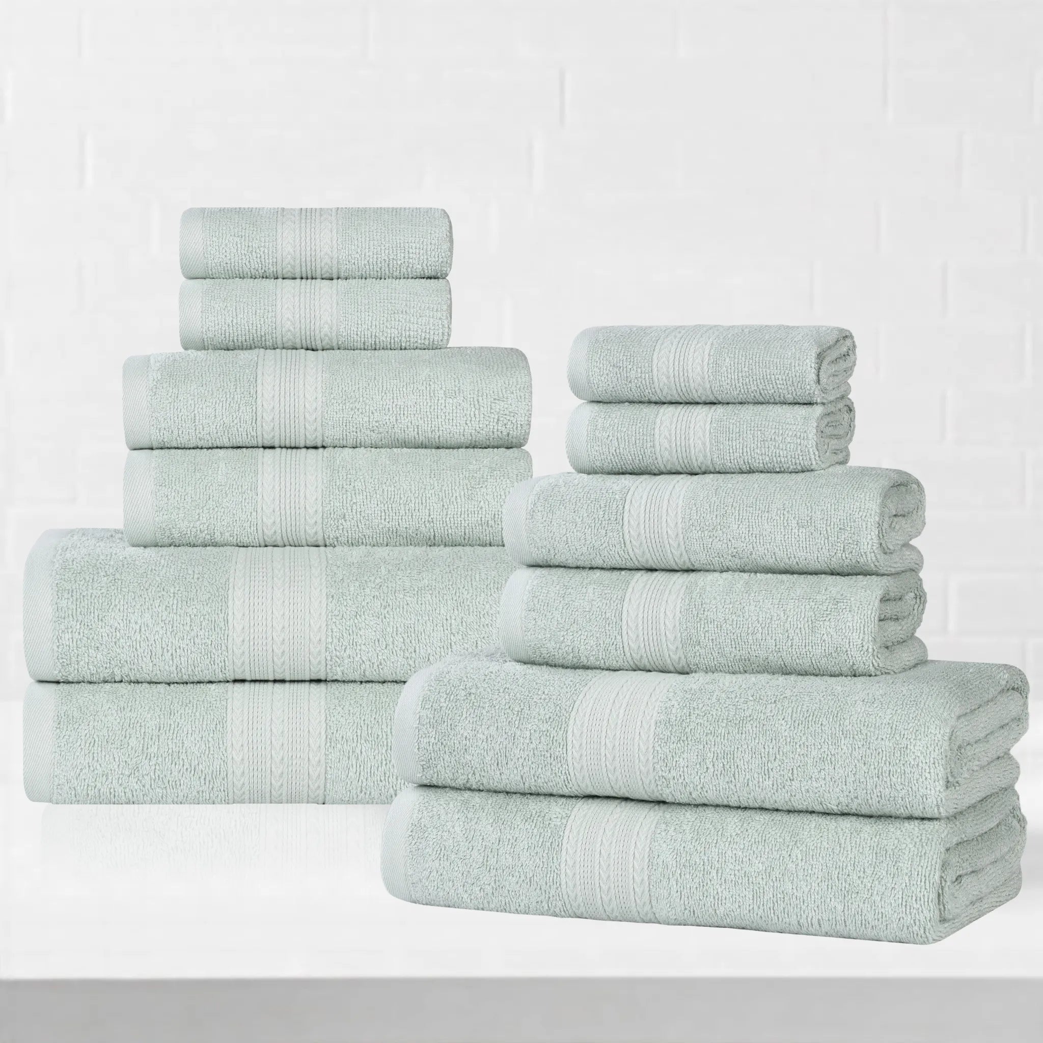 Eco-Friendly Ring-Spun Cotton 12-Piece Towel Set - Towel Set by Superior Brand