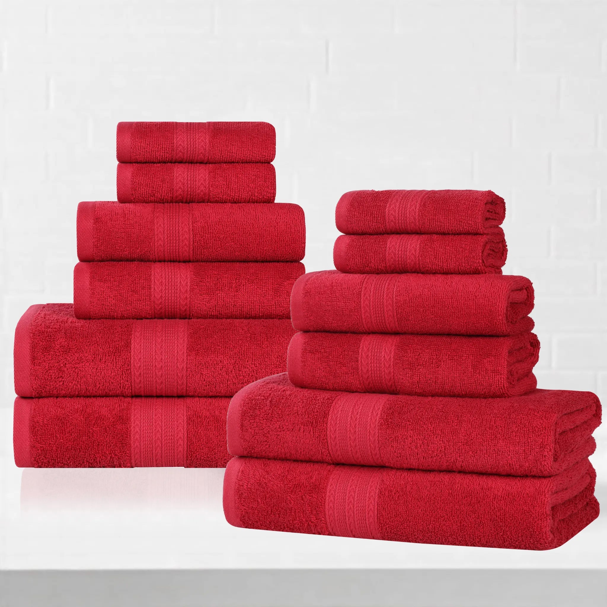 Eco-Friendly Ring-Spun Cotton 12-Piece Towel Set - Towel Set by Superior Brand