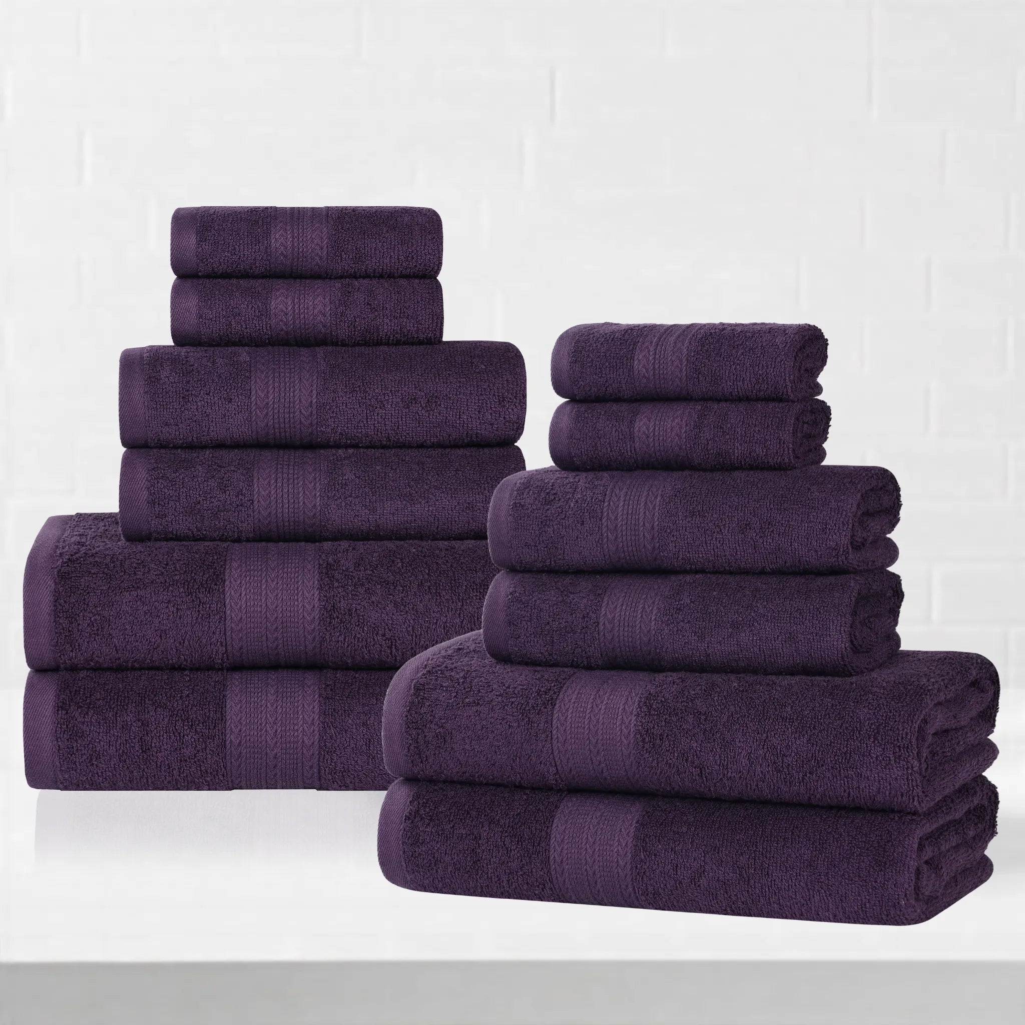Eco-Friendly Ring-Spun Cotton 12-Piece Towel Set - Towel Set by Superior Brand