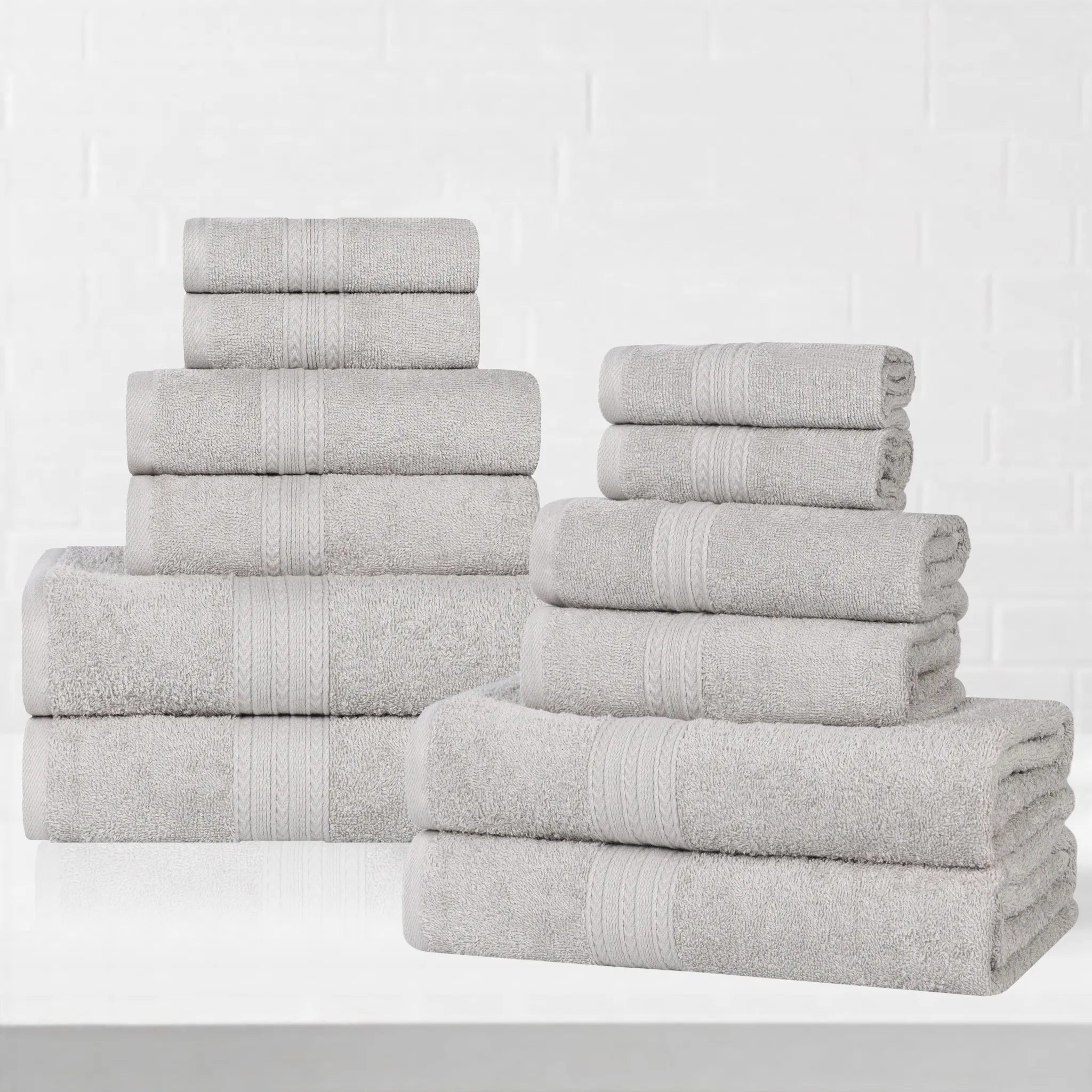 Eco-Friendly Ring-Spun Cotton 12-Piece Towel Set - Towel Set by Superior Brand