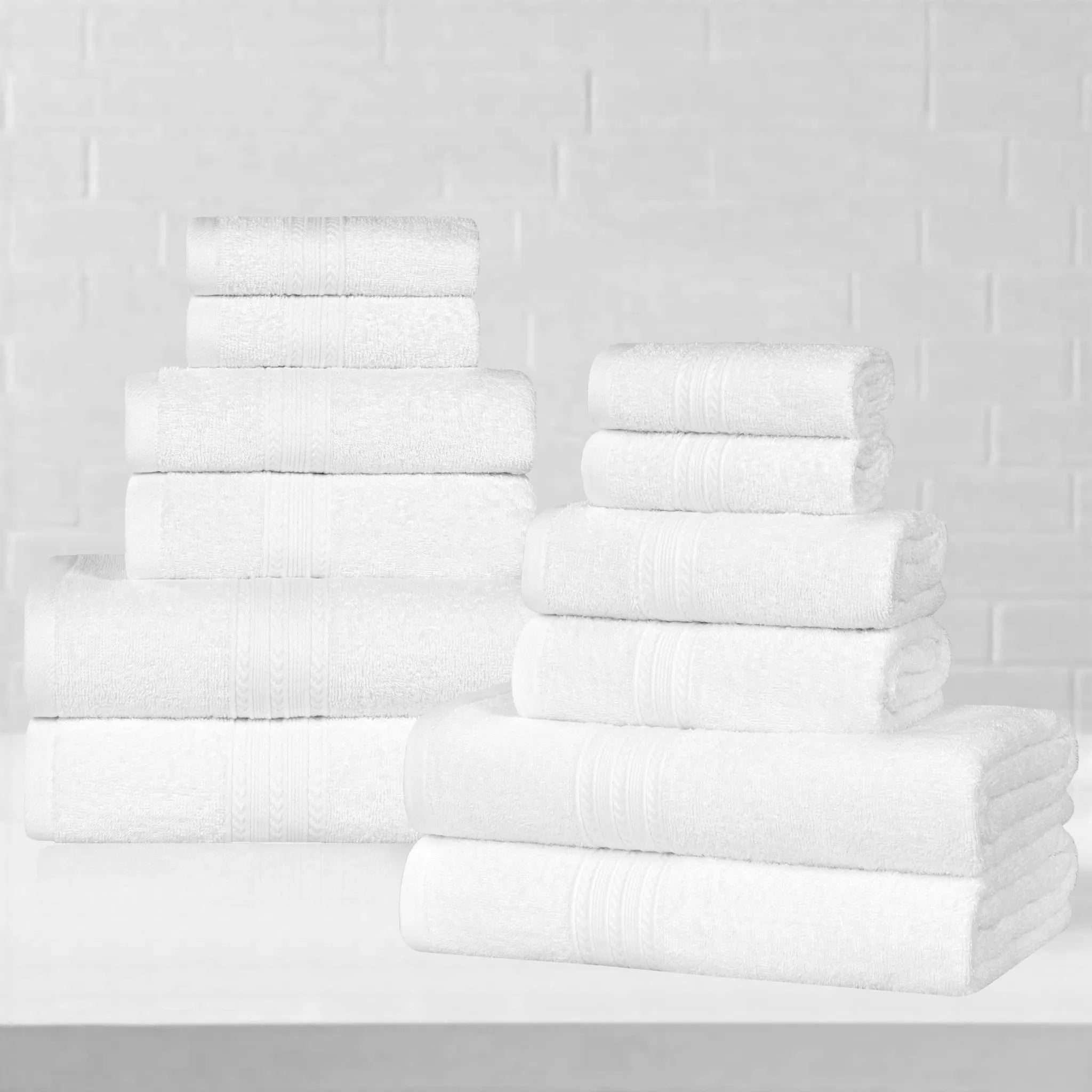 Eco-Friendly Ring-Spun Cotton 12-Piece Towel Set - Towel Set by Superior Brand