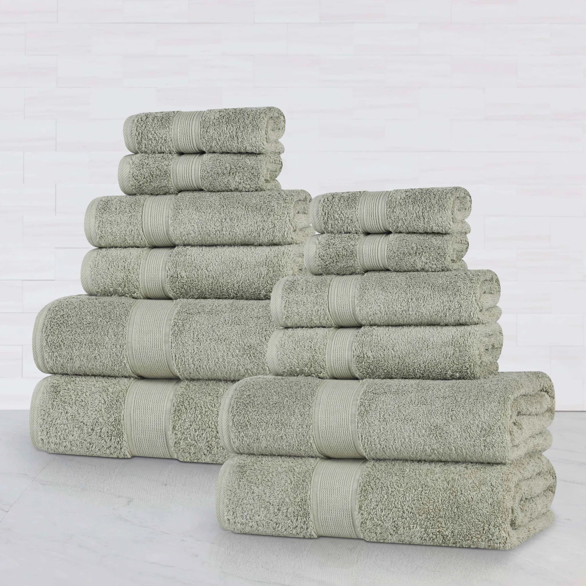Oregon Organic Cotton Medium Weight Solid 12-Piece Towel Set - Towel Set by Superior Brand