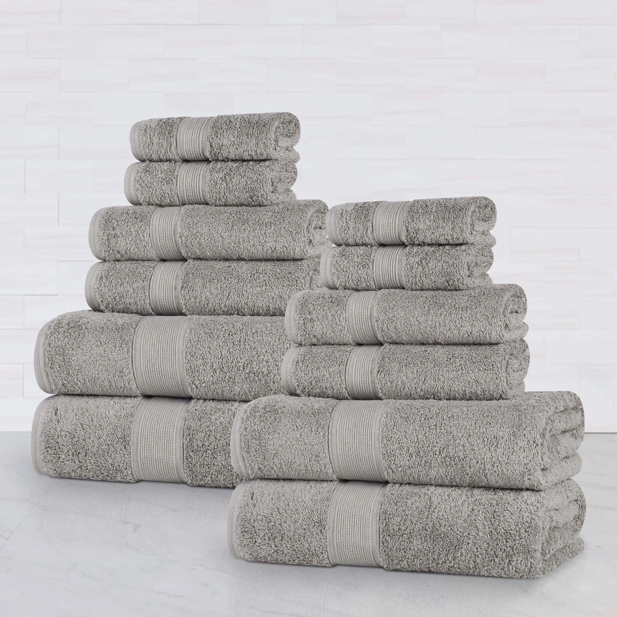 Oregon Organic Cotton Medium Weight Solid 12-Piece Towel Set - Towel Set by Superior Brand