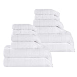 Rolla Cotton Geometric Jacquard Plush Soft Absorbent 12 Piece Towel Set - Towel Set by Superior Brand