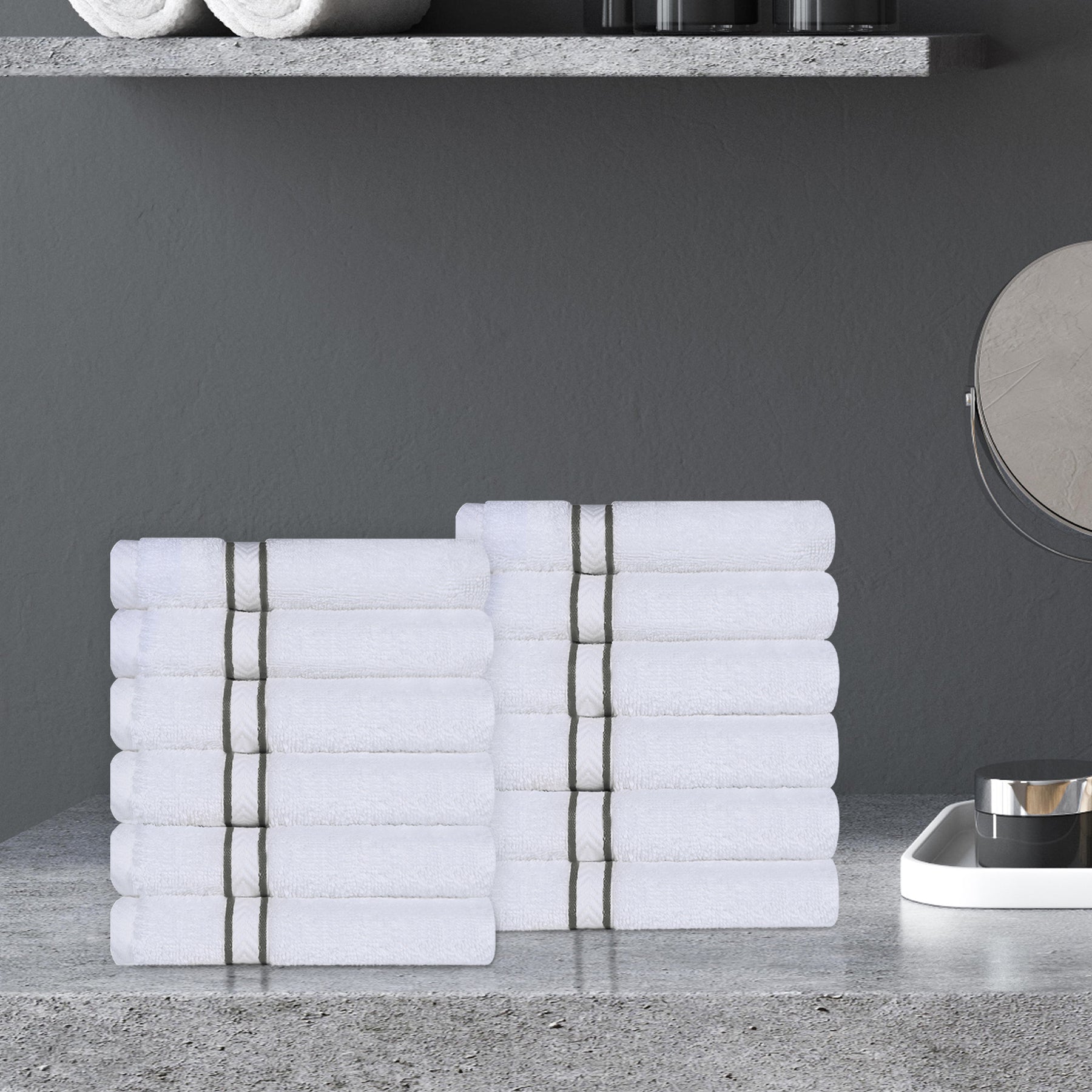Ultra-Plush Turkish Cotton Hotel Collection Super Absorbent Solid Luxury Bathroom Set - Charcoal