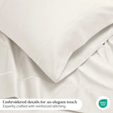 Egyptian Cotton 1500 Thread Count Pillowcases - Set of 2 - Embroidered Marrow Stitch Hem