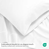 Egyptian Cotton 1500 Thread Count Pillowcases - Set of 2 - Embroidered Marrow Stitch Hem