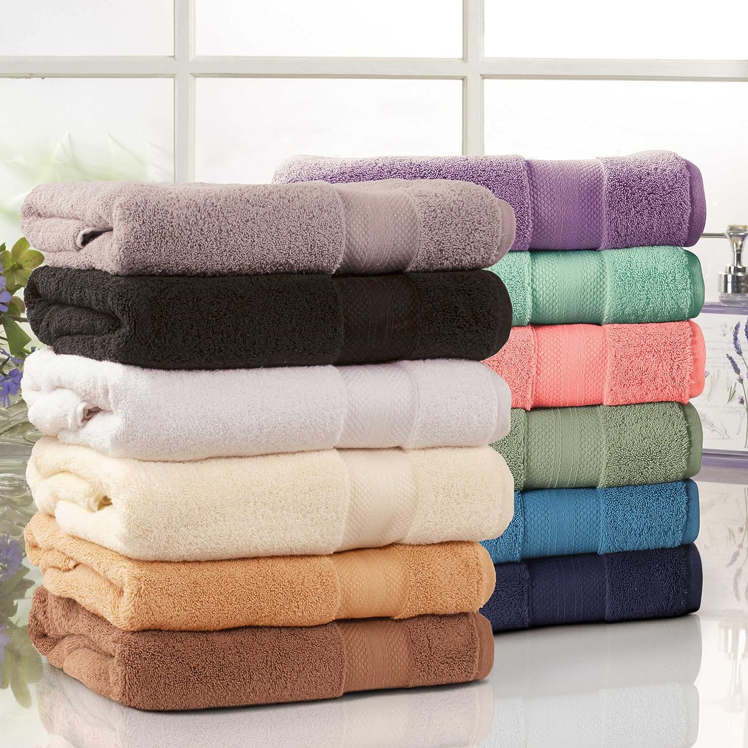 Superior Premium Turkish Cotton Assorted 12-Piece Towel Set - Wisteria