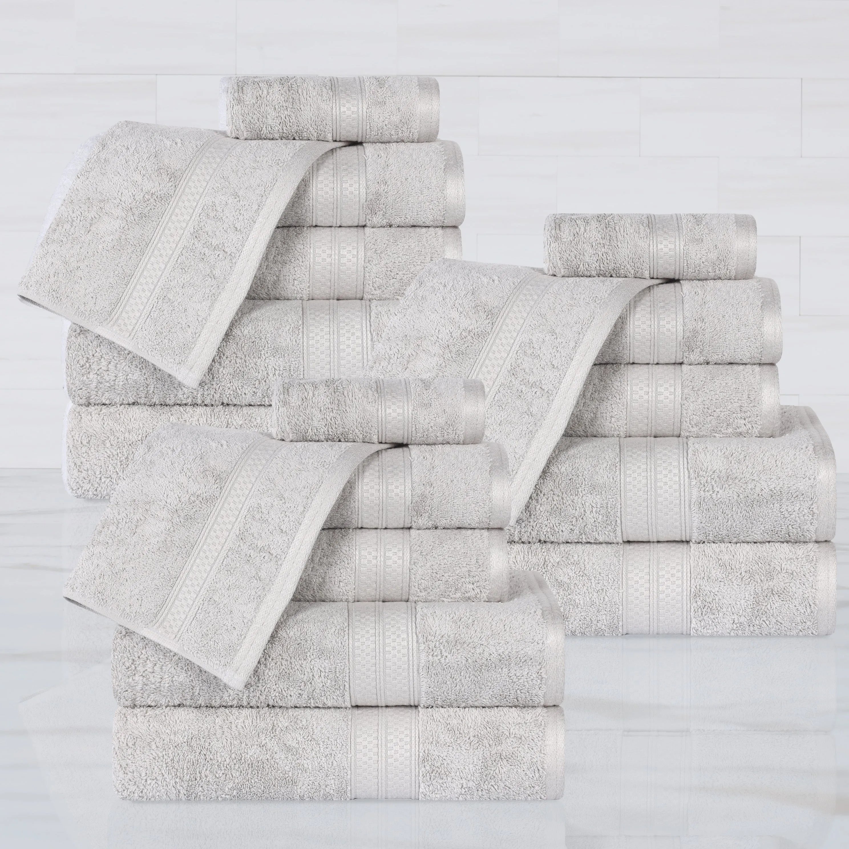 Rayon from Bamboo Cotton Blend Luxury Assorted 18 Piece Towel Set - Towel Set by Superior