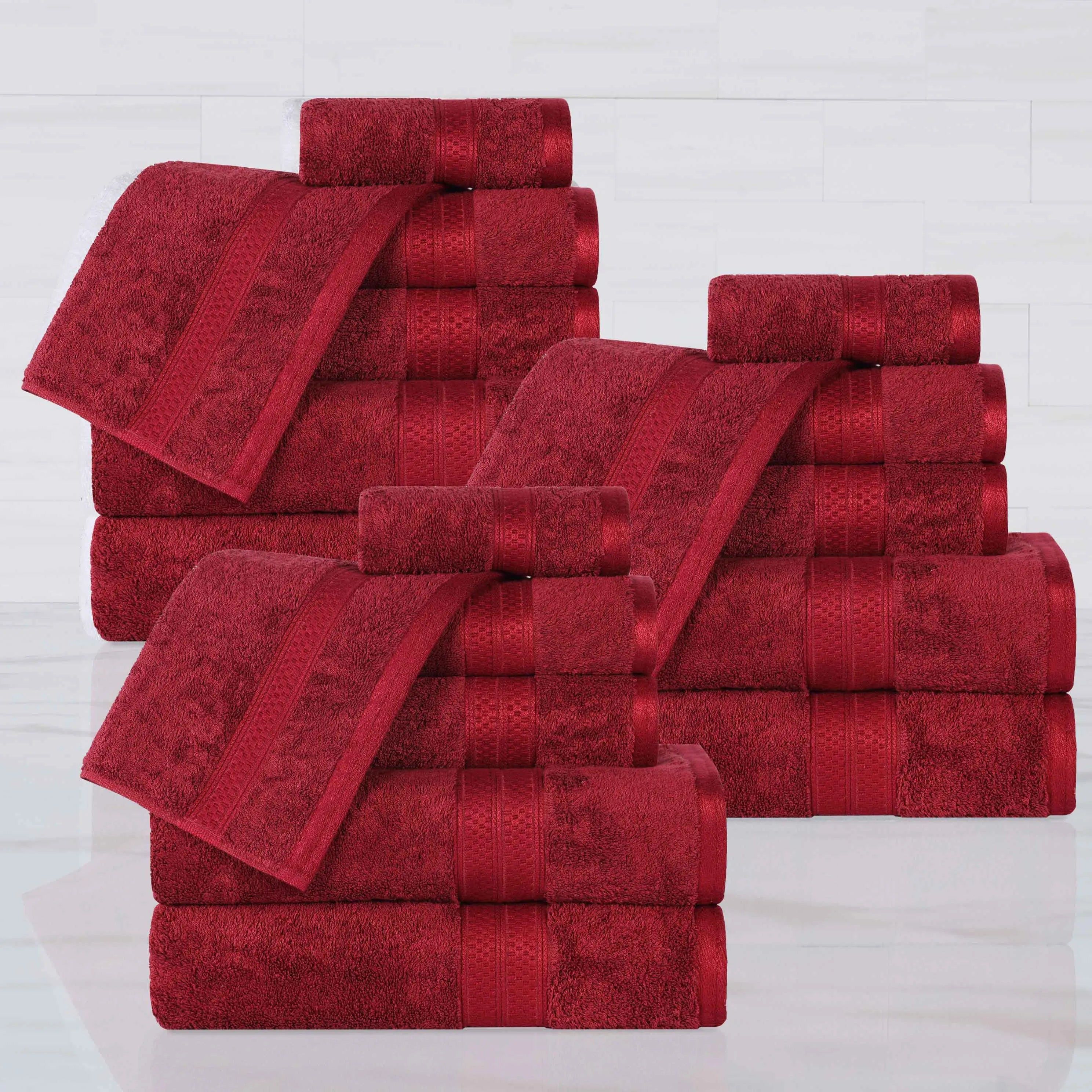 Rayon from Bamboo Cotton Blend Luxury Assorted 18 Piece Towel Set - Towel Set by Superior