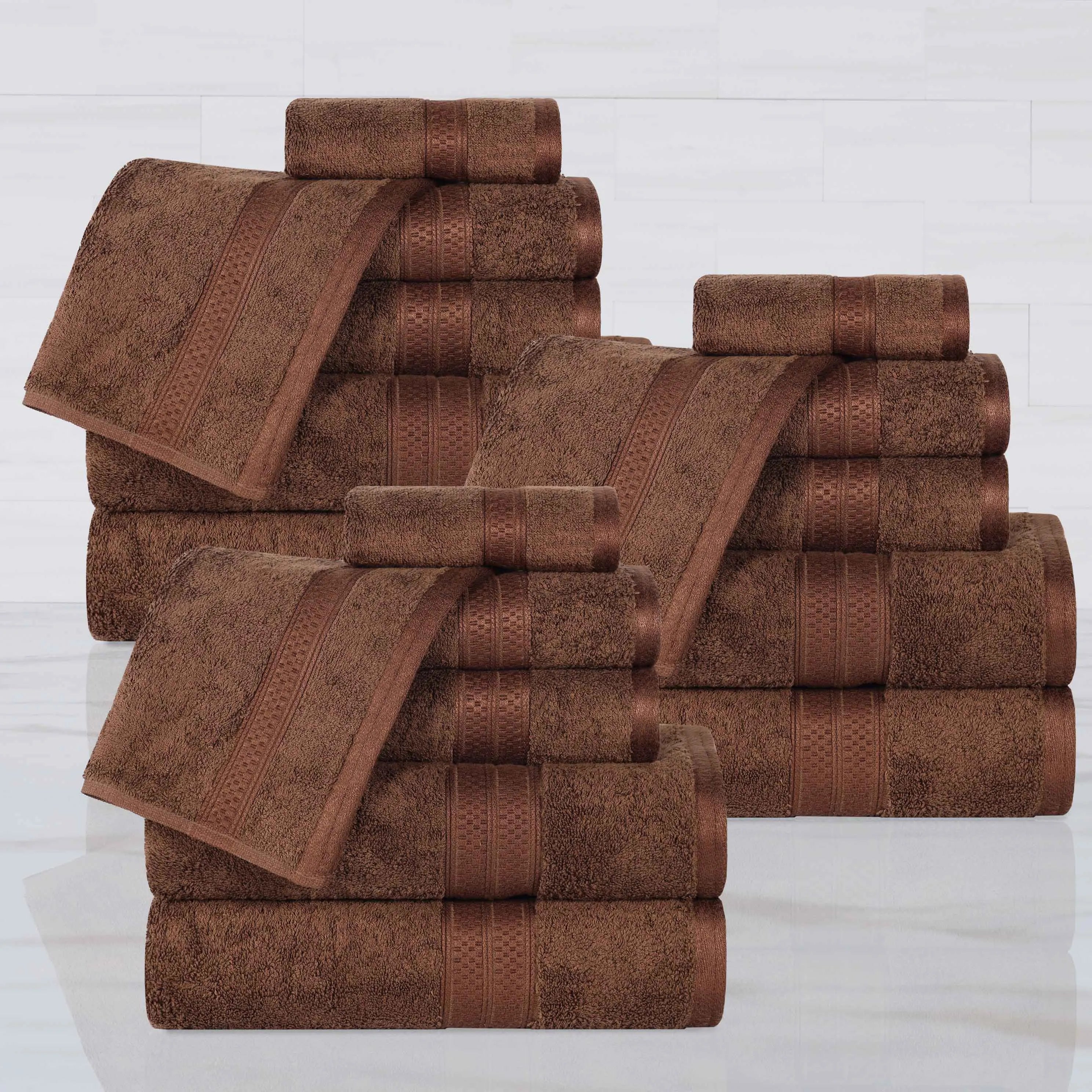 Rayon from Bamboo Cotton Blend Luxury Assorted 18 Piece Towel Set - Towel Set by Superior