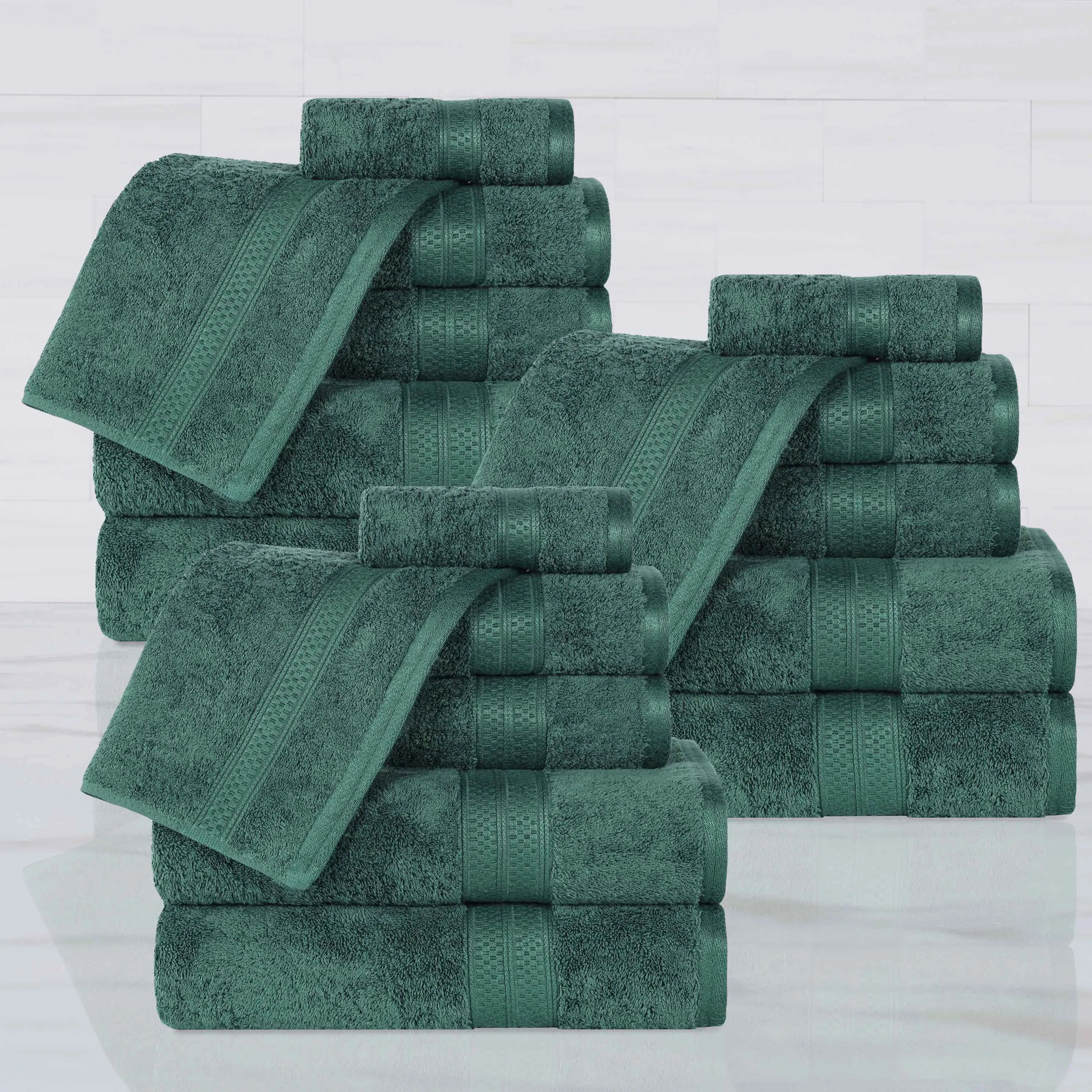 Rayon from Bamboo Cotton Blend Luxury Assorted 18 Piece Towel Set - Towel Set by Superior