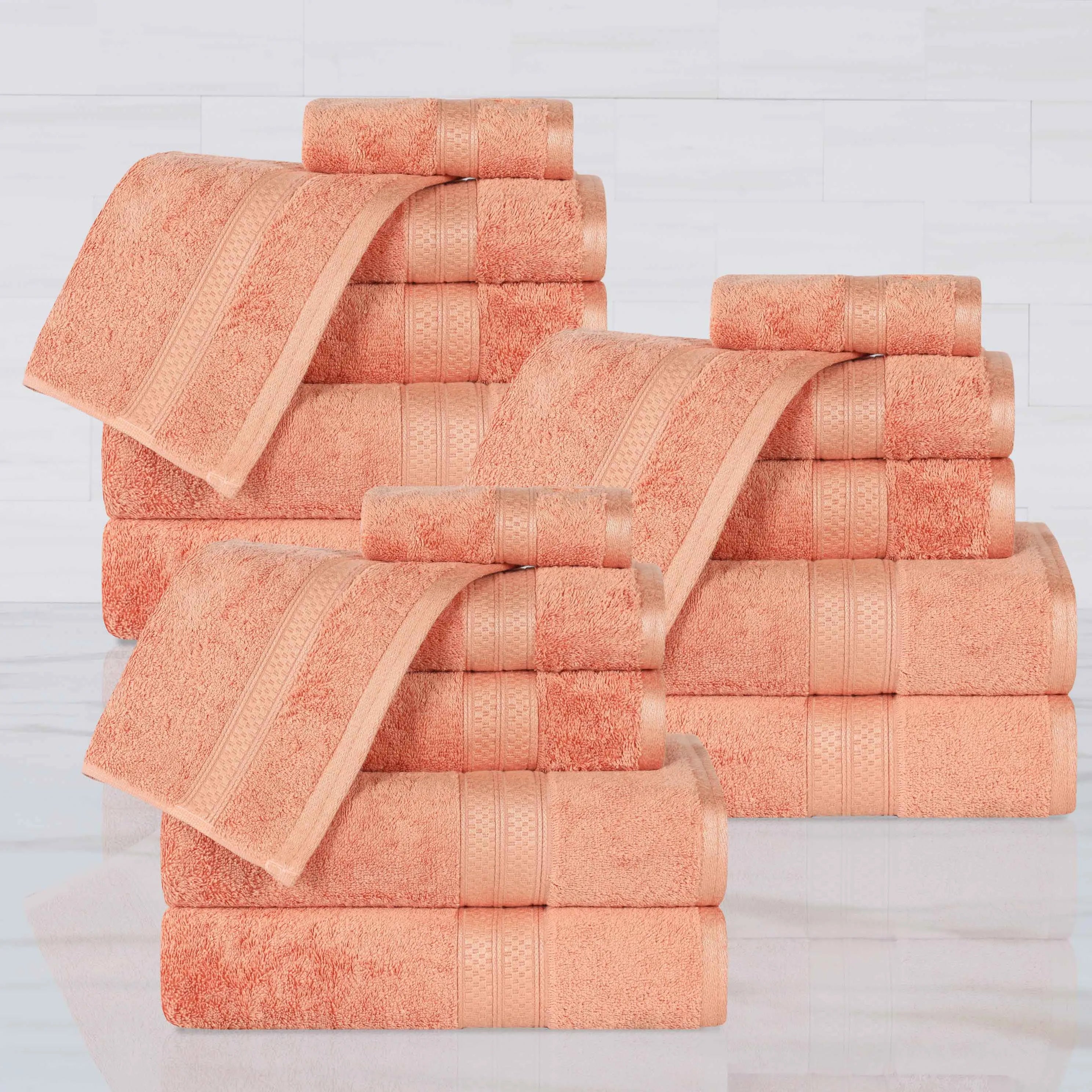 Rayon from Bamboo Cotton Blend Luxury Assorted 18 Piece Towel Set - Towel Set by Superior