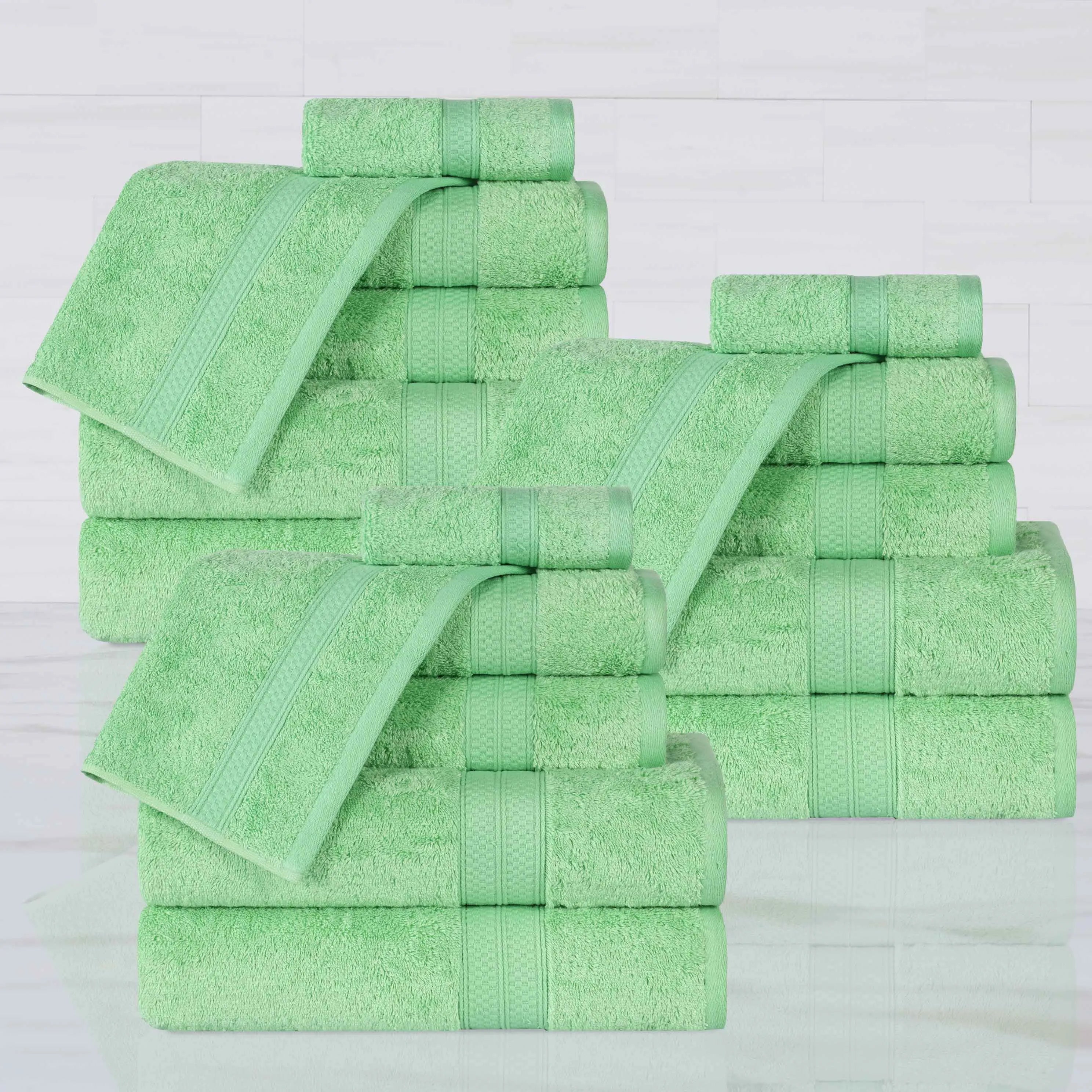 Rayon from Bamboo Cotton Blend Luxury Assorted 18 Piece Towel Set - Towel Set by Superior