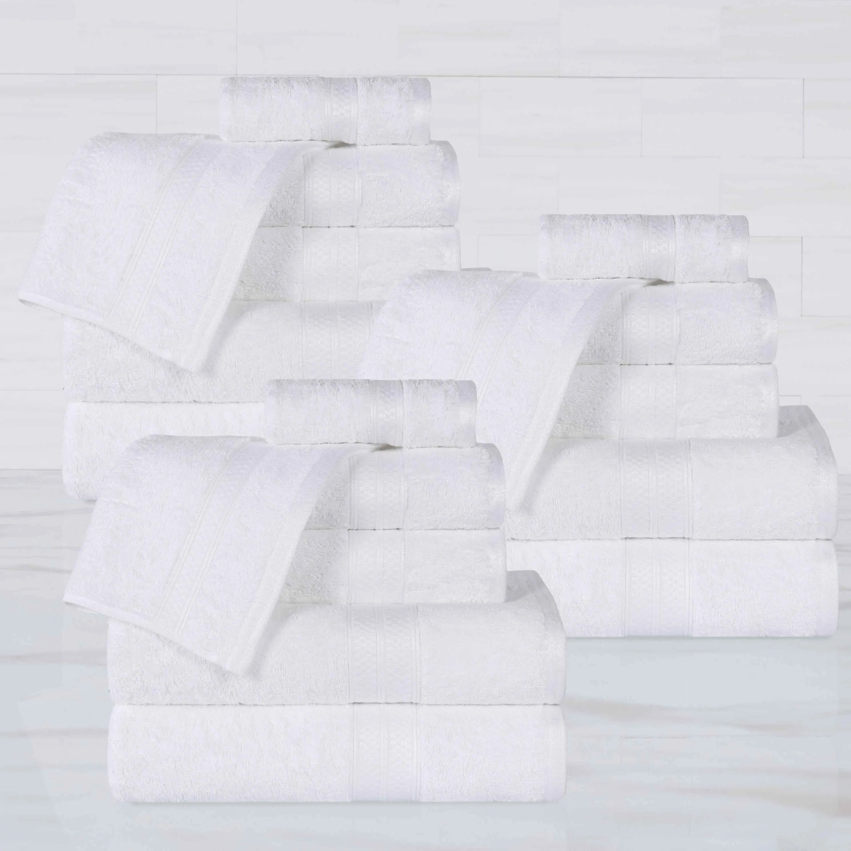 Rayon from Bamboo Cotton Blend Luxury Assorted 18 Piece Towel Set - Towel Set by Superior