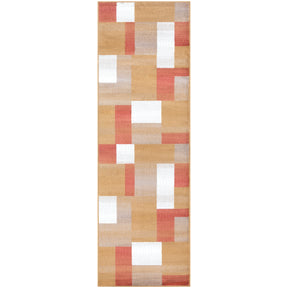 Clifton Geometric Color Block Plush Modern Indoor Area Rug or Runner Rug