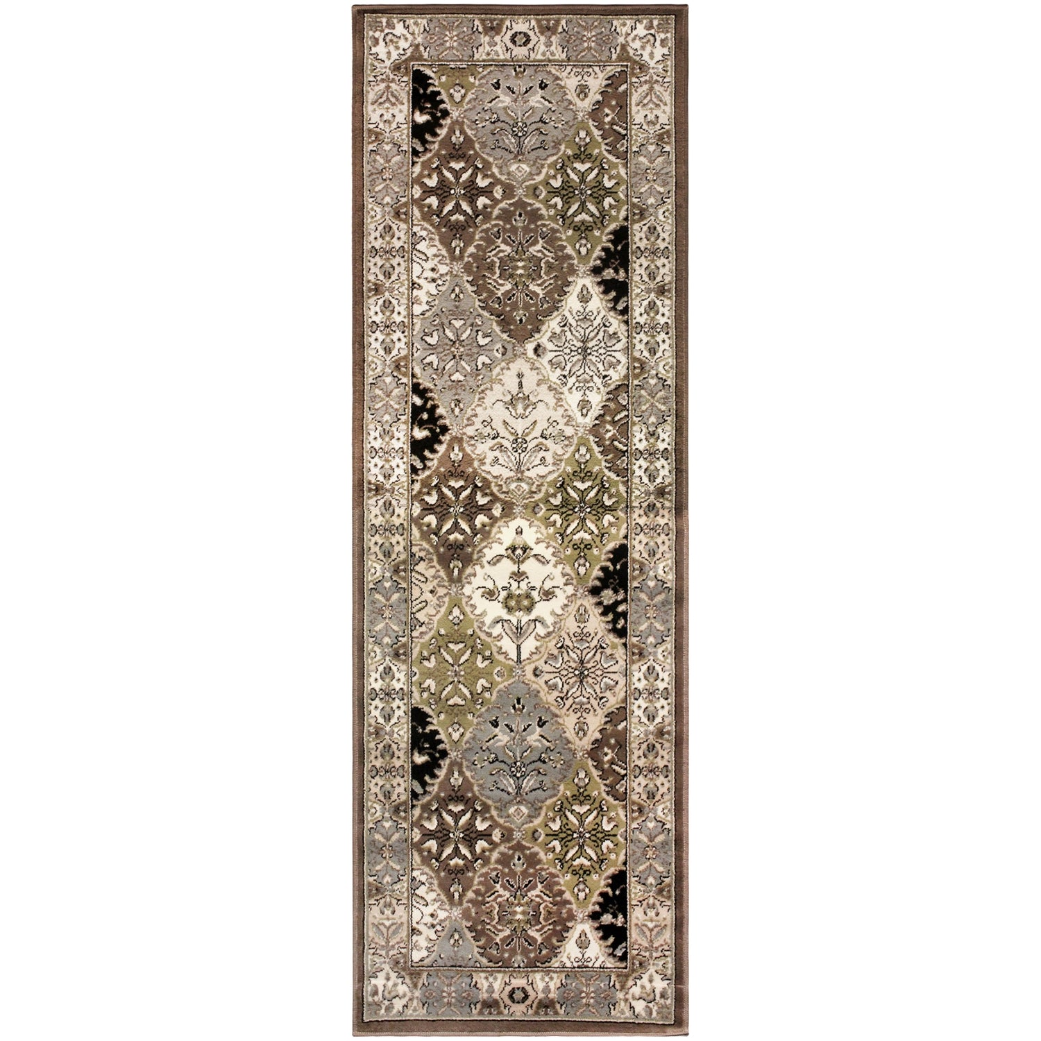 Paloma Contemporary Damask Indoor Area Rug or Runner Rug Or Door Mat