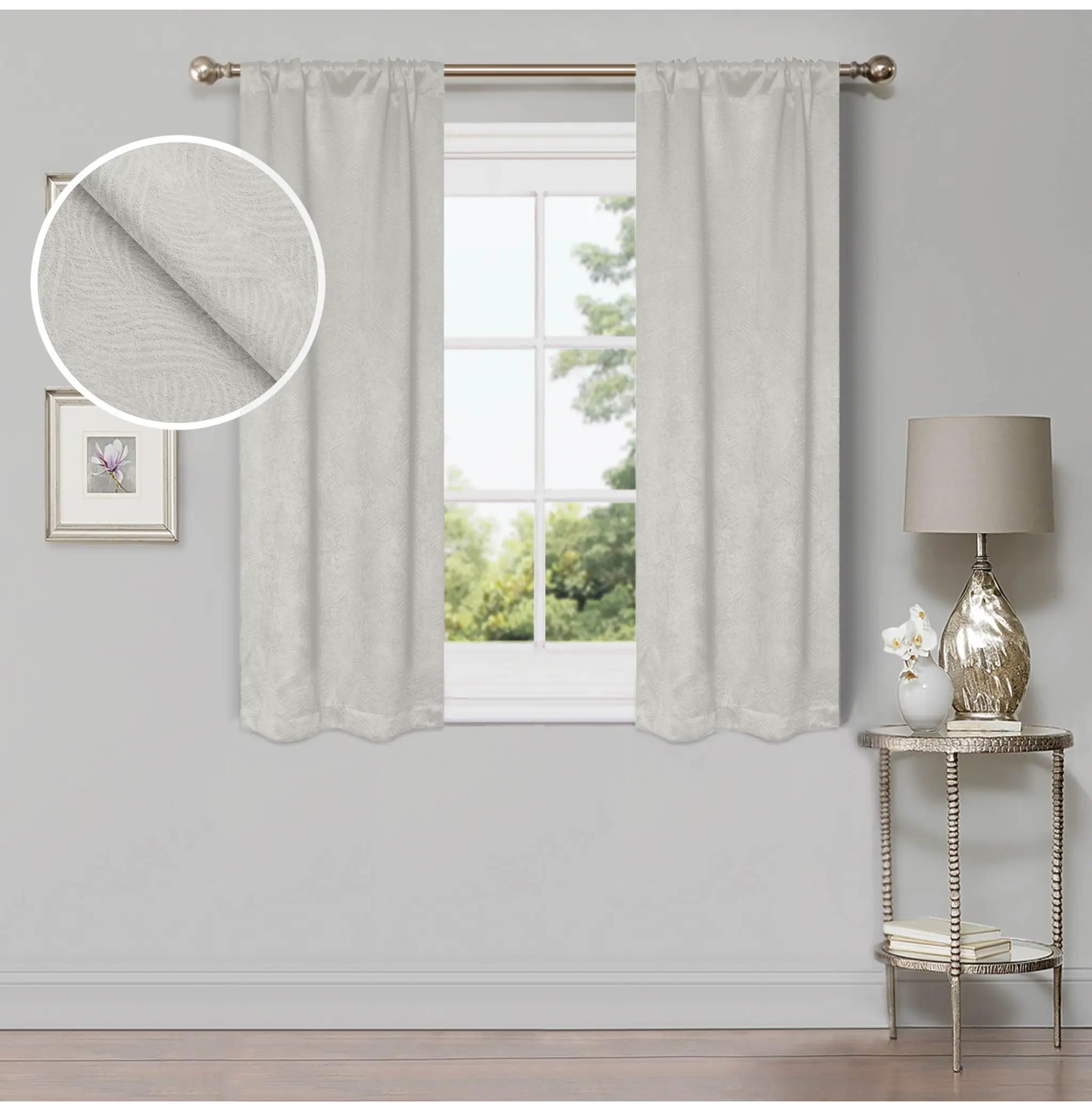 Waverly Geometric Washable Room Darkening Blackout Curtains, Set of 2