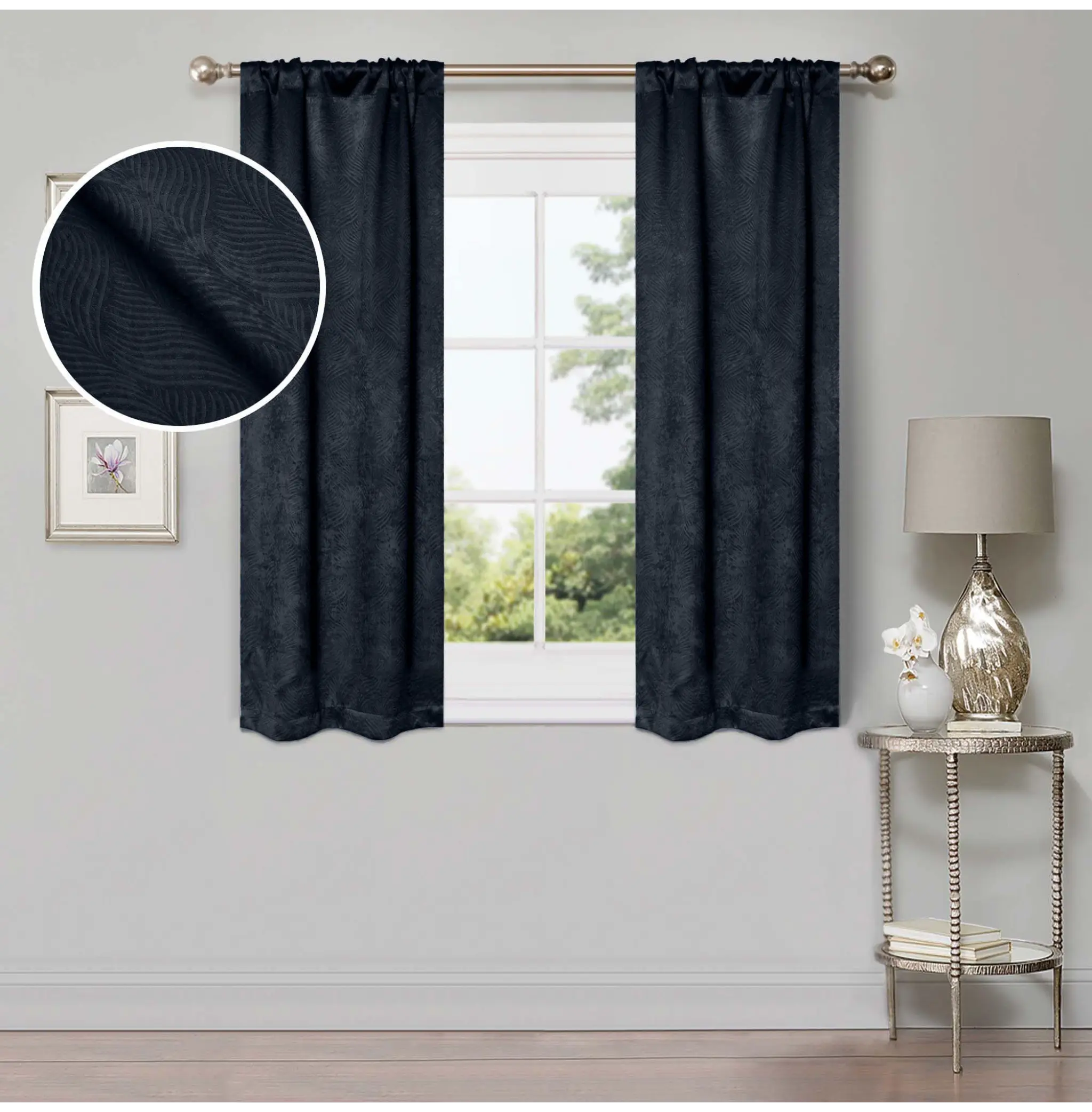 Waverly Geometric Washable Room Darkening Blackout Curtains, Set of 2