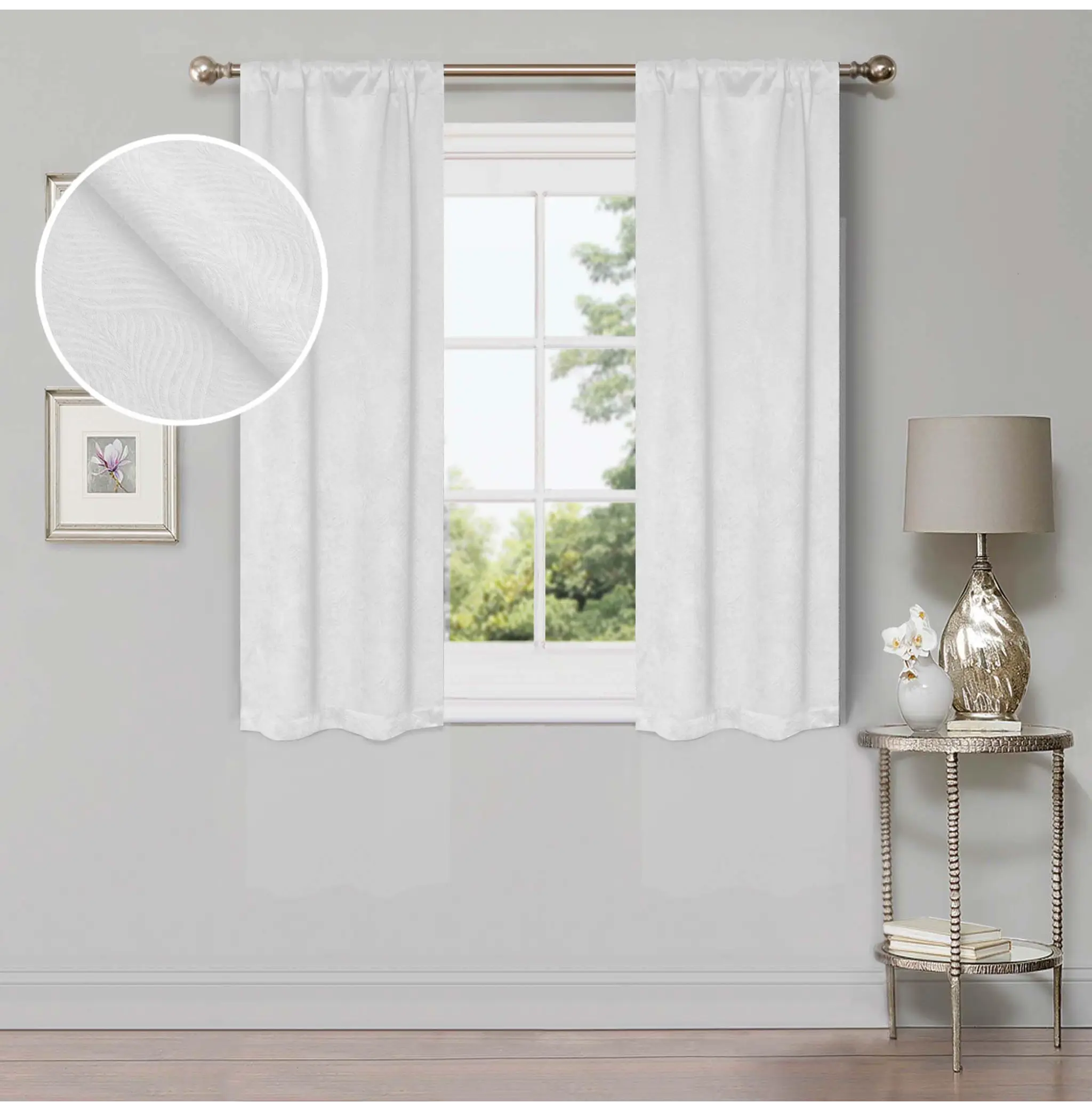 Waverly Geometric Washable Room Darkening Blackout Curtains, Set of 2