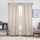 2 Panel Blackout Curtains Senna Solid Textured Grommet Window Panels