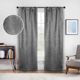 2 Panel Blackout Curtains Senna Solid Textured Grommet Window Panels