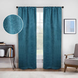 2 Panel Blackout Curtains Senna Solid Textured Grommet Window Panels