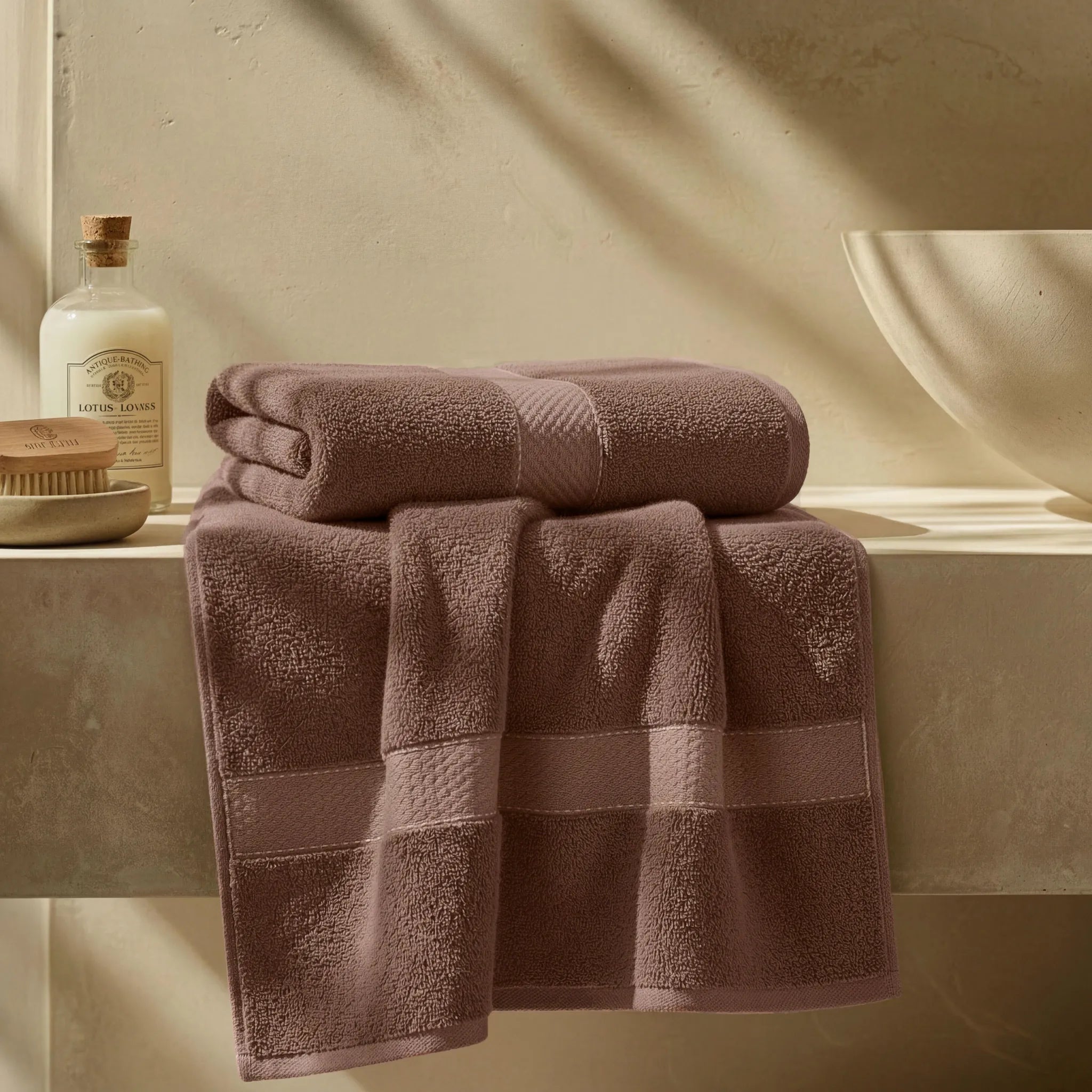 2 Piece Cotton Plush Bath Towel Set Giza