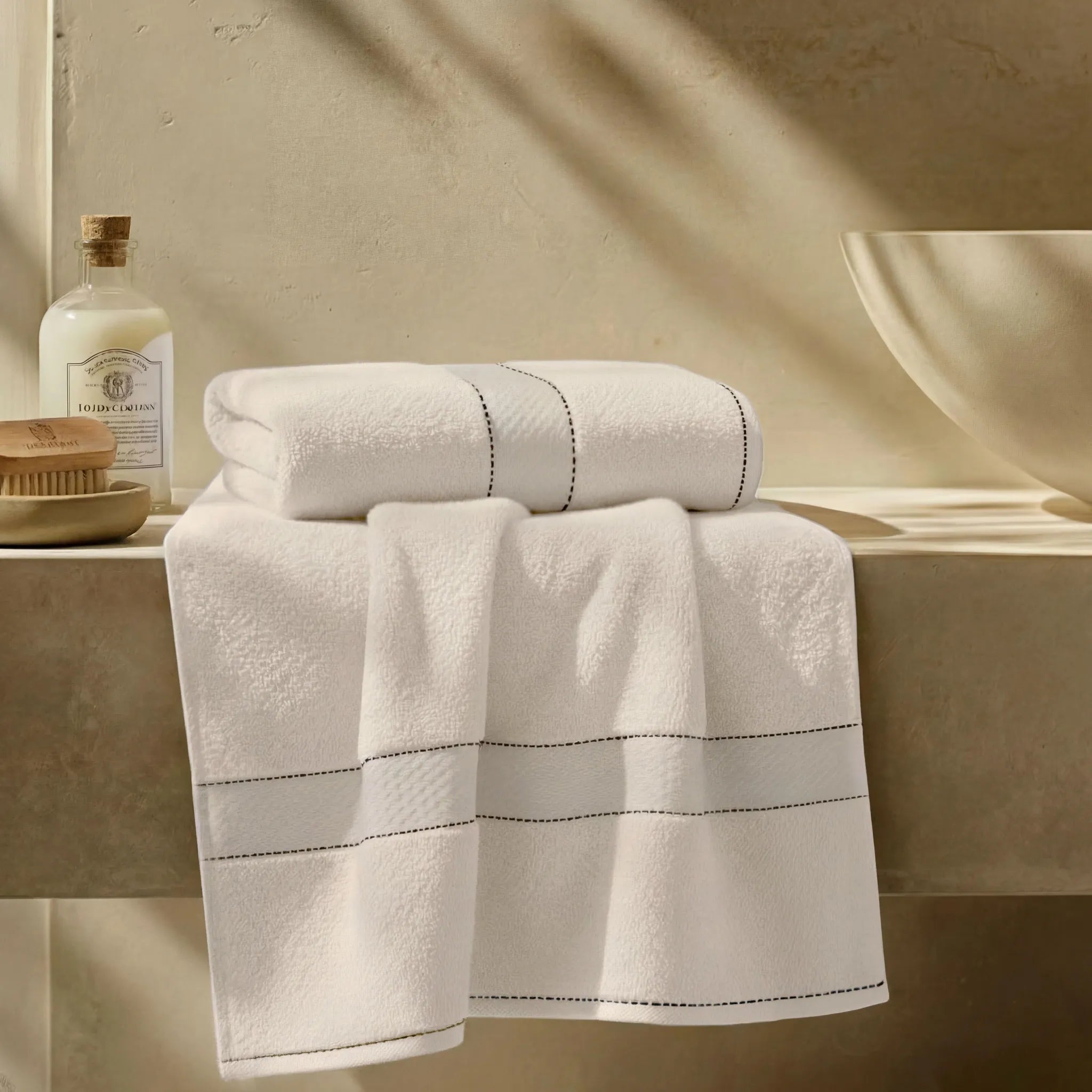2 Piece Cotton Plush Bath Towel Set Giza