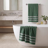 Brea Textured Ribbed Cotton Bath Towels, Set of 2 – Medium Weight Bathroom Towels