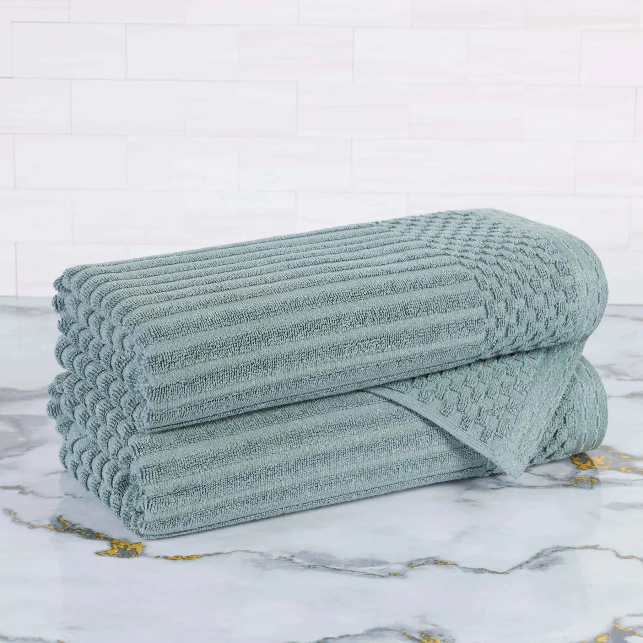 Soho Cotton Ribbed Textured Ultra-Absorbent 2 Piece Bath Towel Set - Bath Towel by Superior Brand
